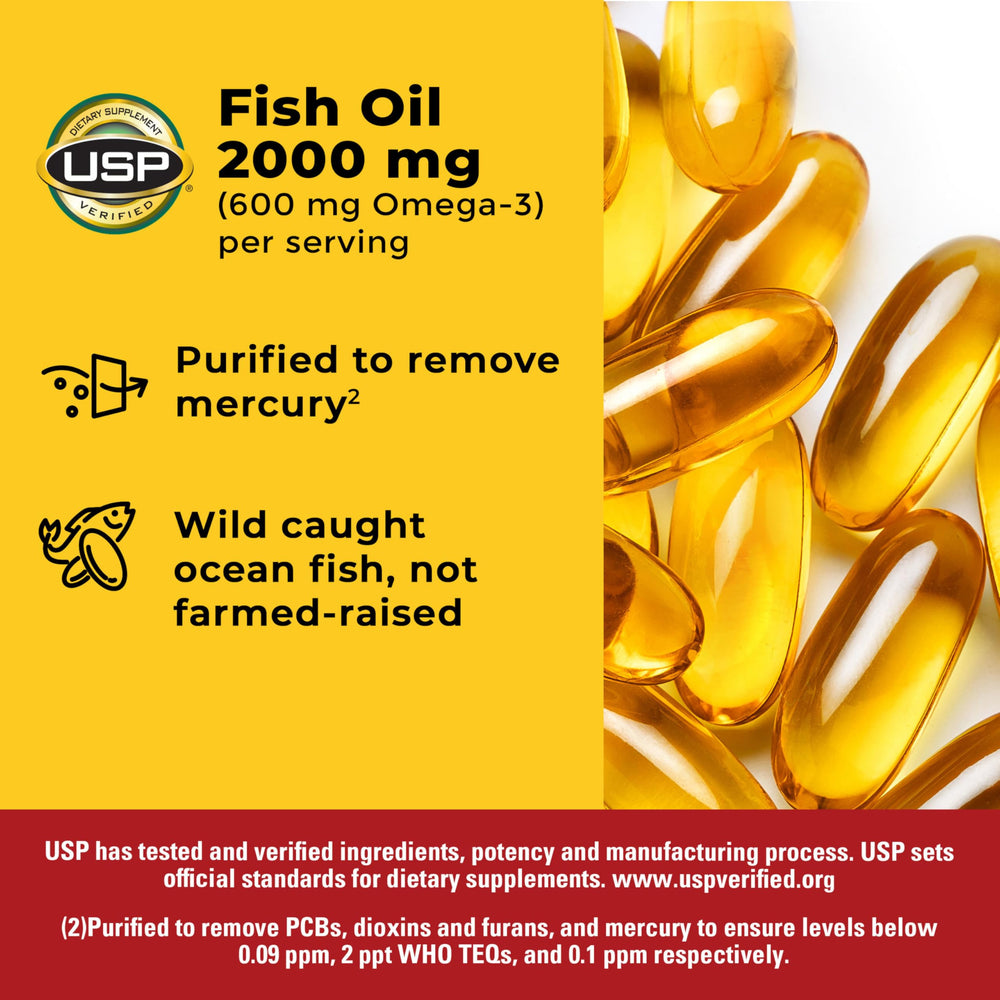 Nature Made softgels held in hand to show size and dosing convenience