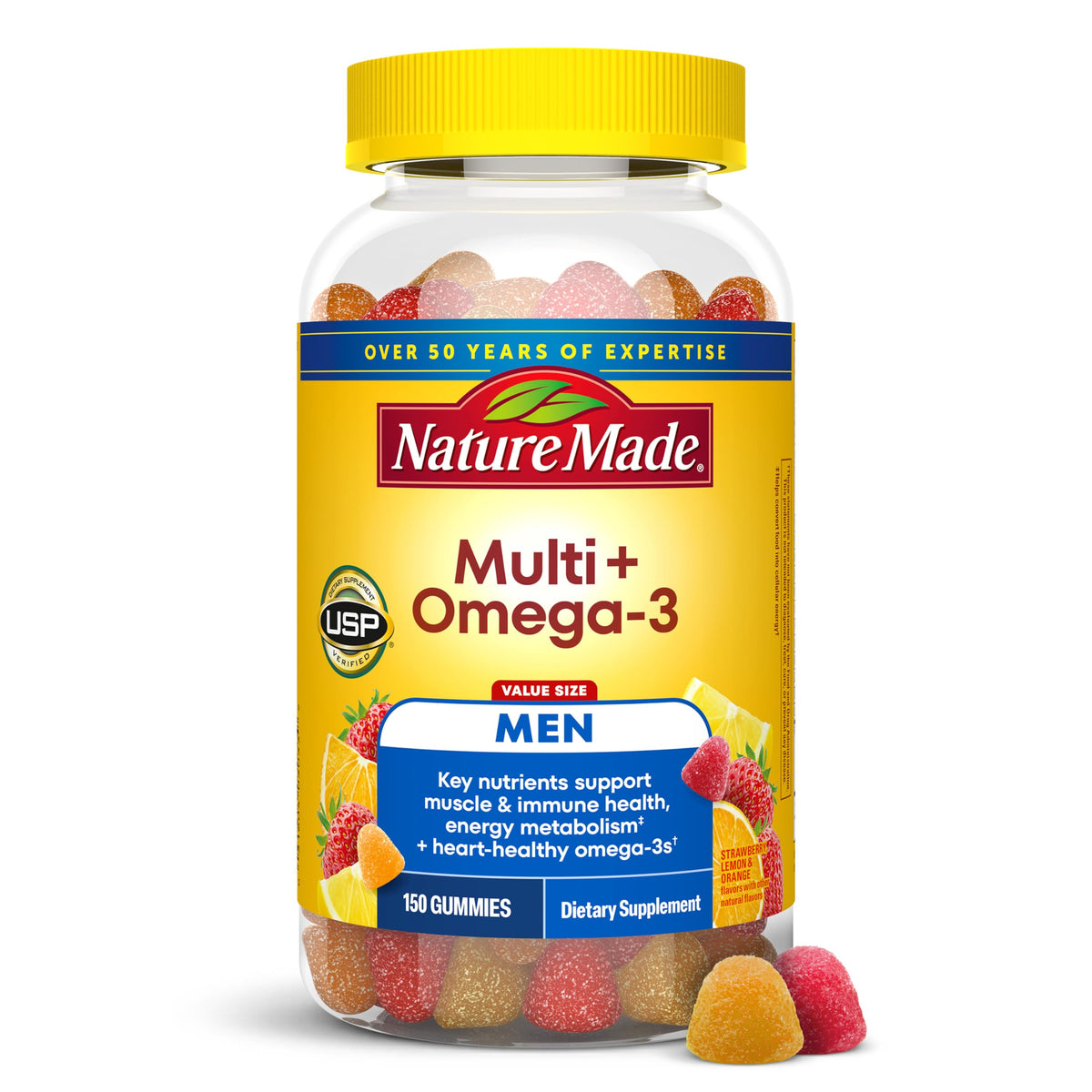 Nature Made front packaging showing bottle and label benefits