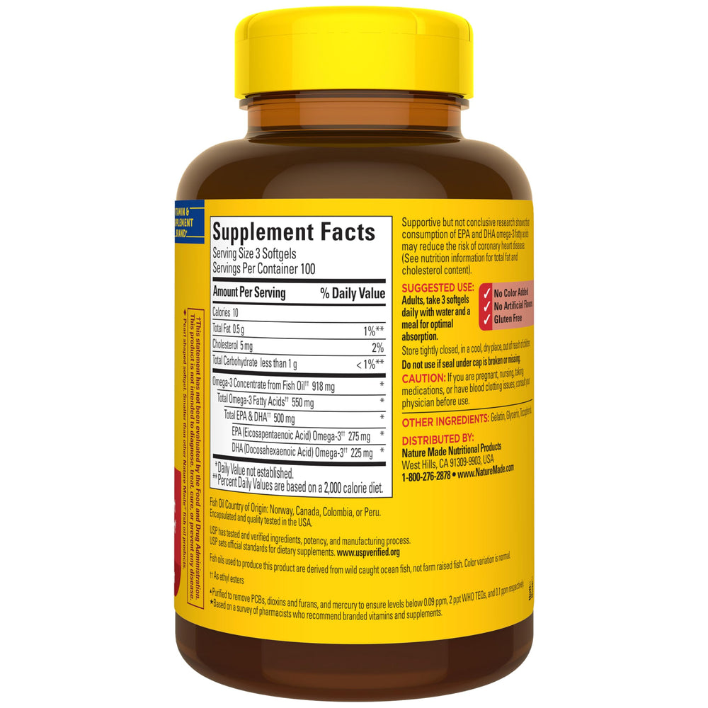 Nature Made softgels beside breakfast emphasizing meal-time absorption