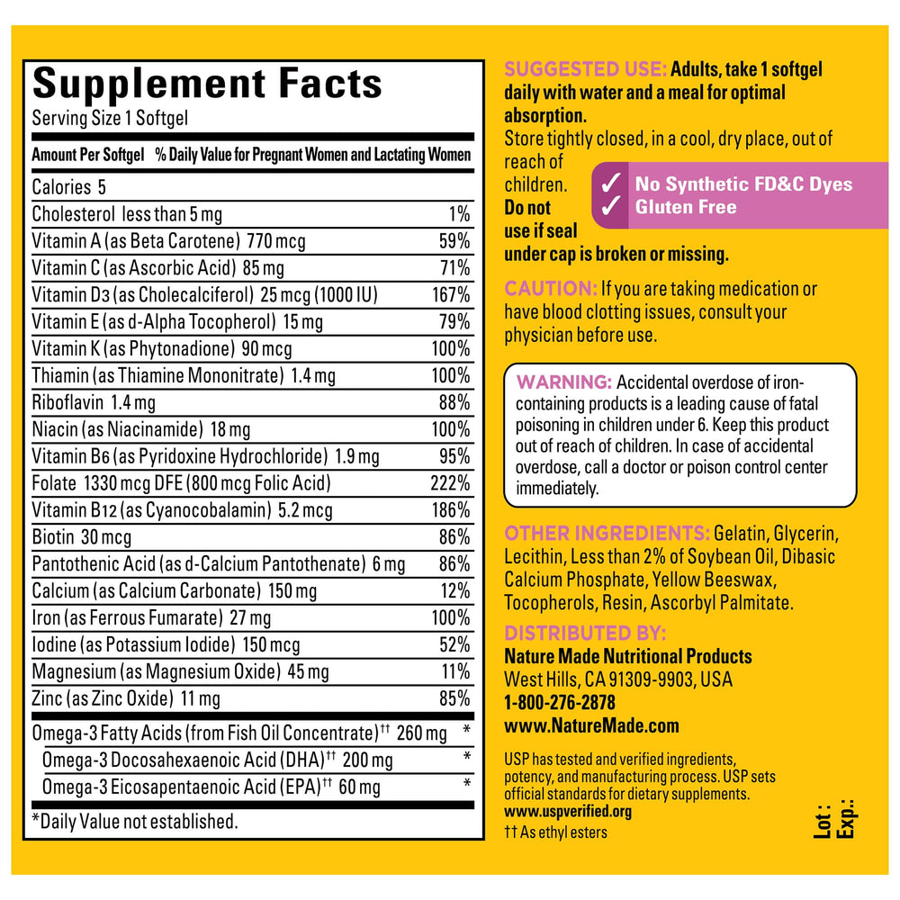 USP verified seal on Nature Made bottle emphasizing independent quality review