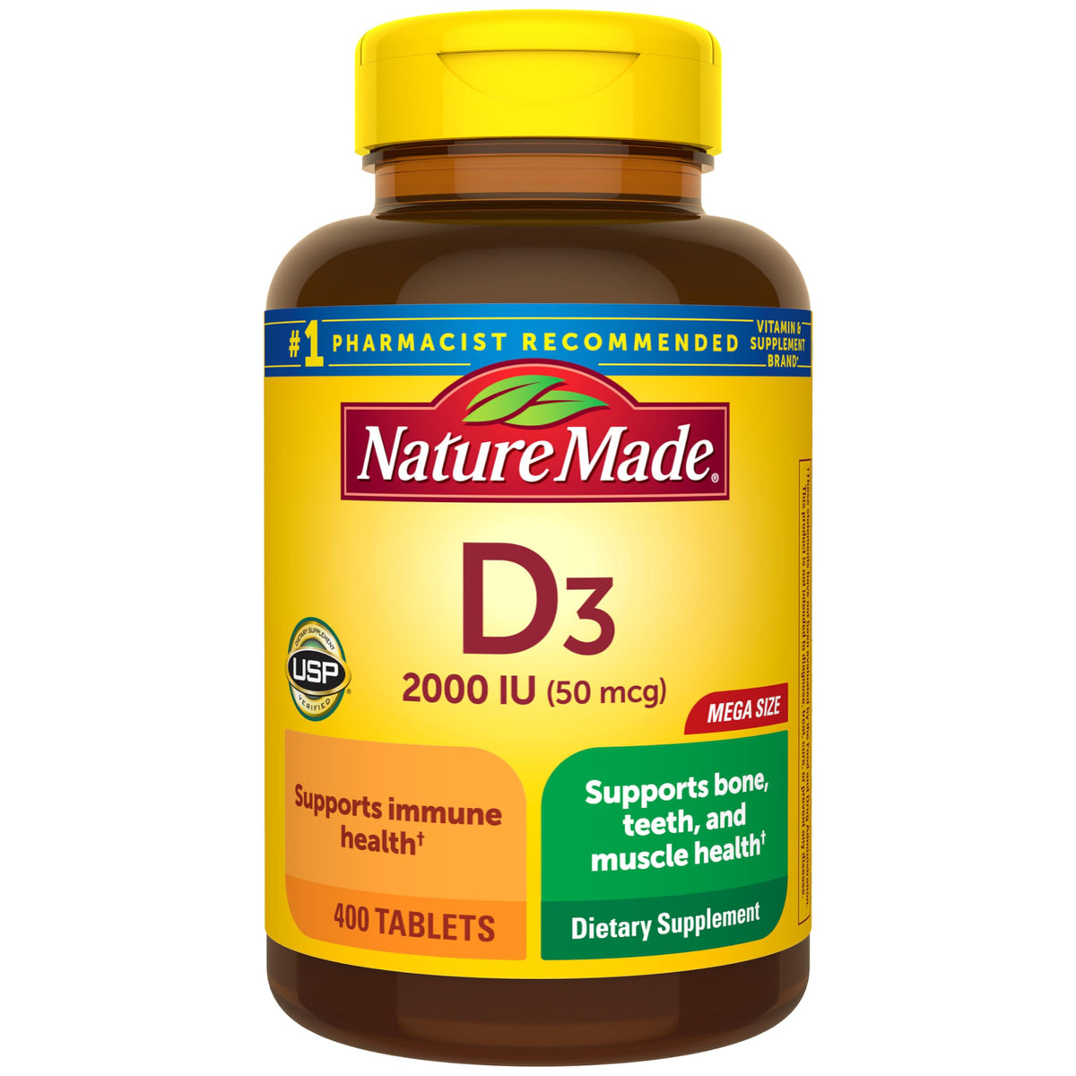 Nature Made front packaging showing bottle and product name for easy identification