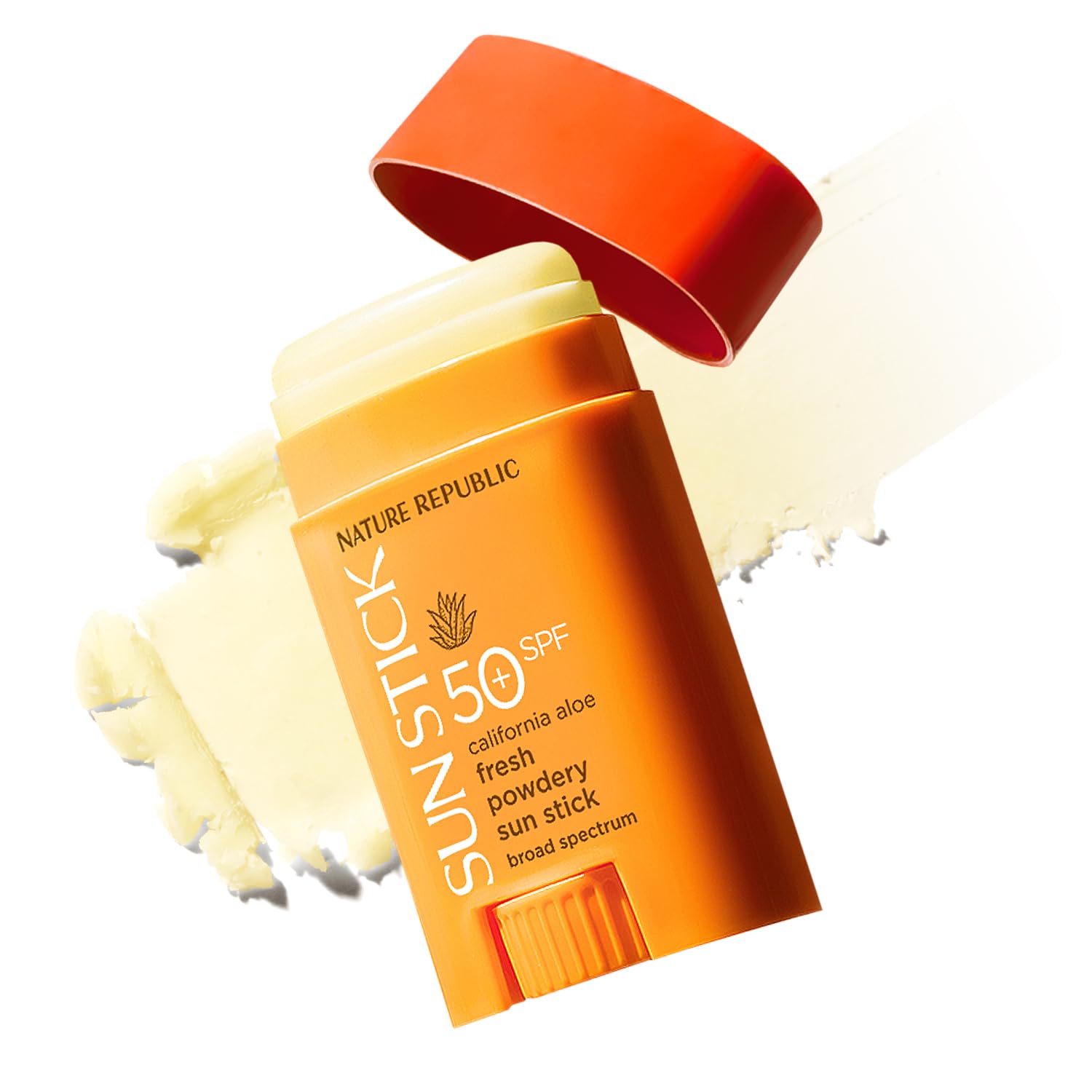 Nature Republic sun stick front packaging showing SPF 50+ protection benefit