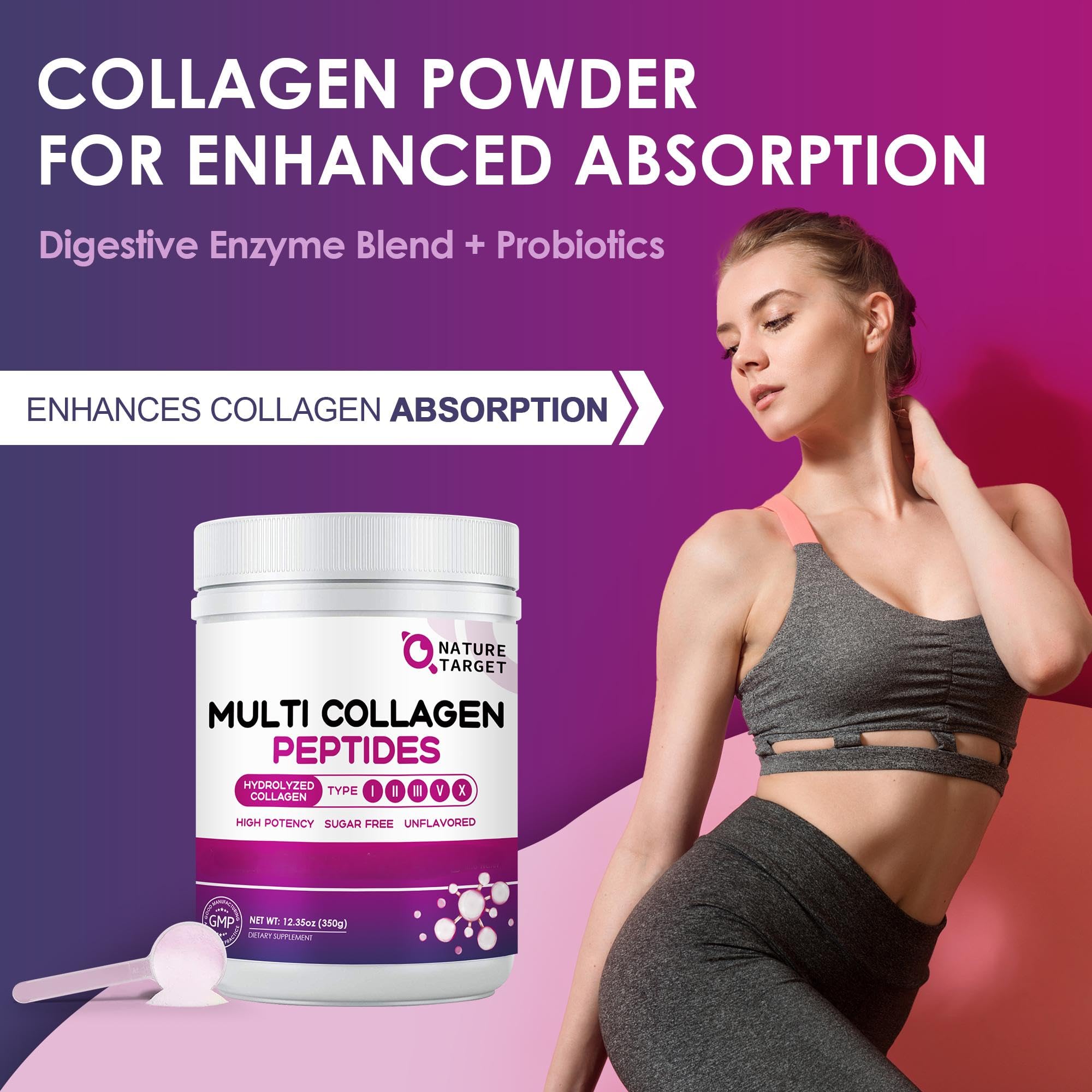 NATURE TARGET detailed label with collagen types and added nutrients