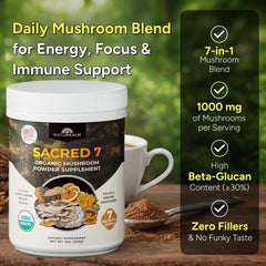 Naturealm sacred 7 powder close-up texture highlighting fine mixability