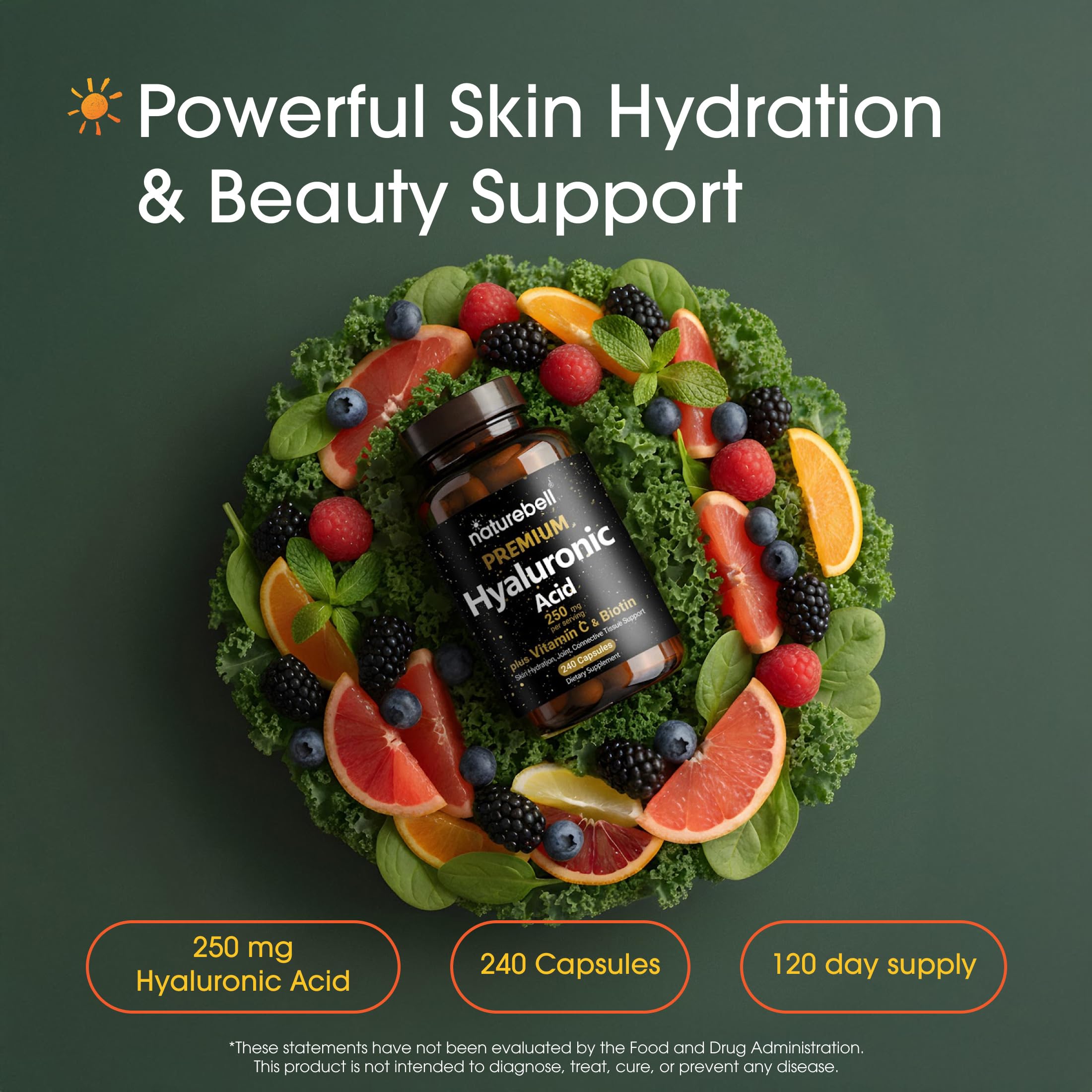 NatureBell close-up of capsules highlighting smooth vegetarian texture