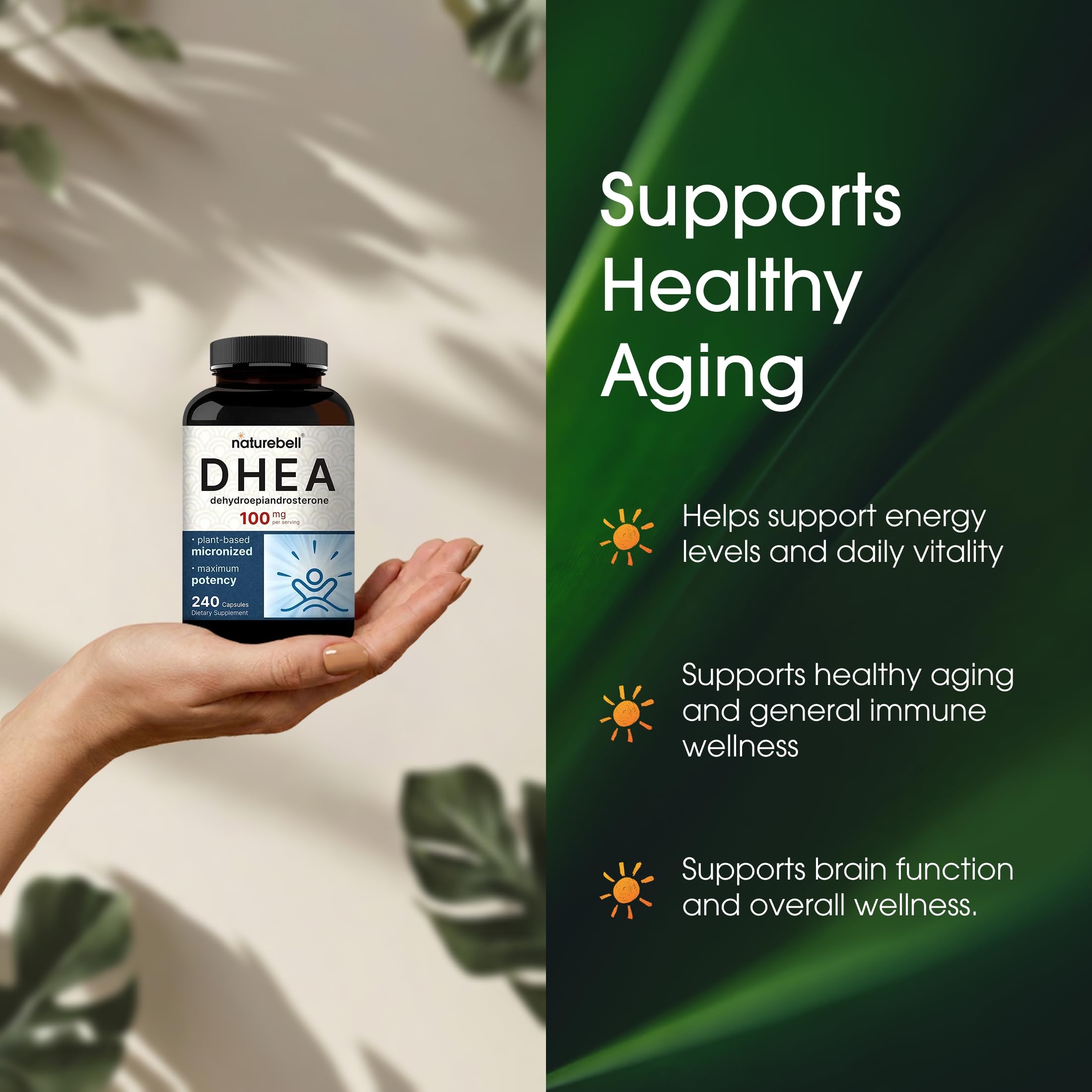 NatureBell open bottle showing capsule fill for long-lasting supply benefit