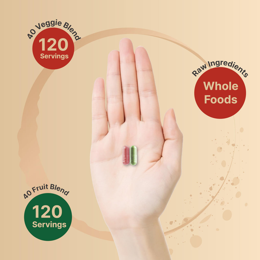 NatureBell ingredient collection with whole fruits and vegetables showing transparency and whole‑food sourcing
