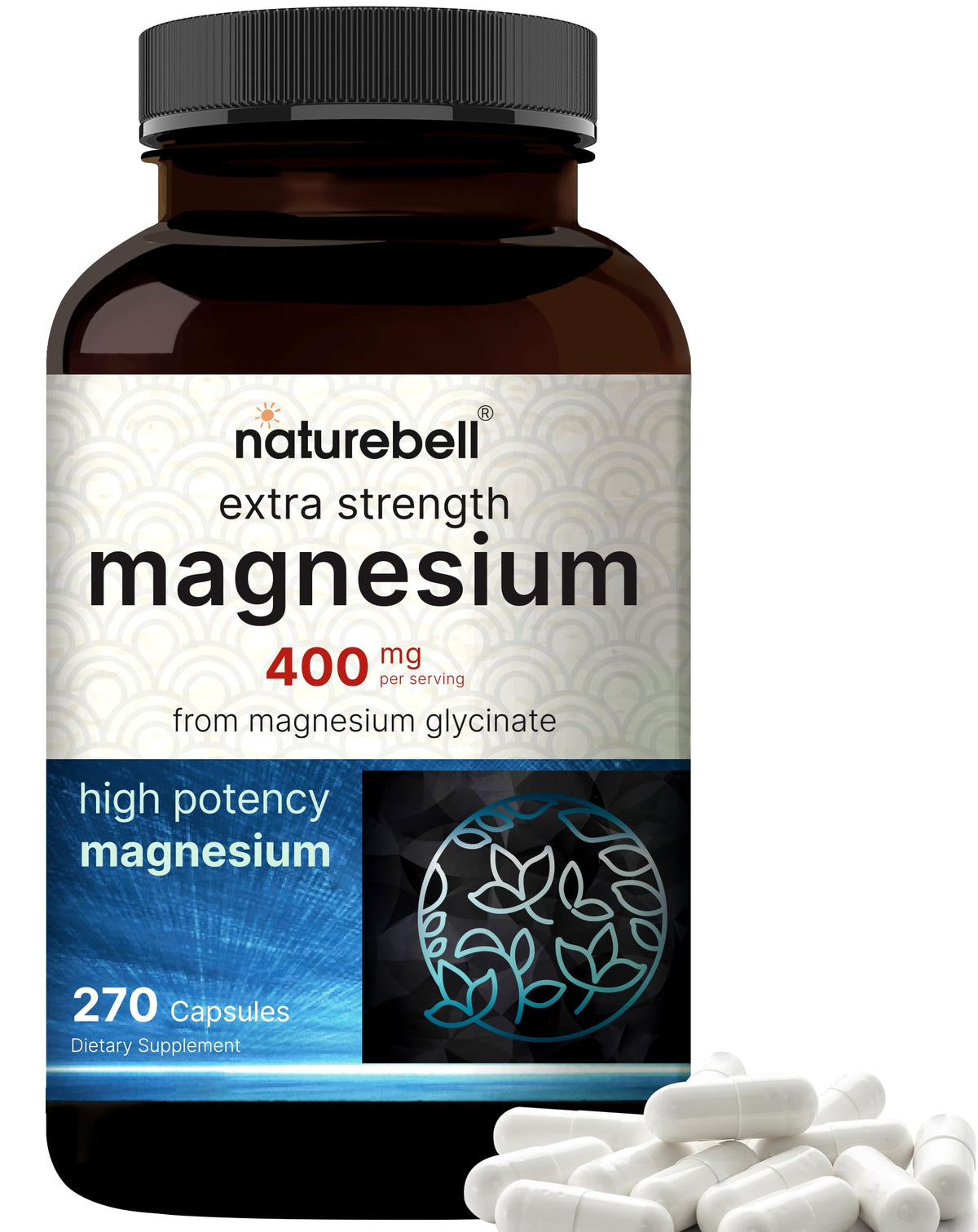 NatureBell front bottle shot showing label and 270 capsule supply for convenient use