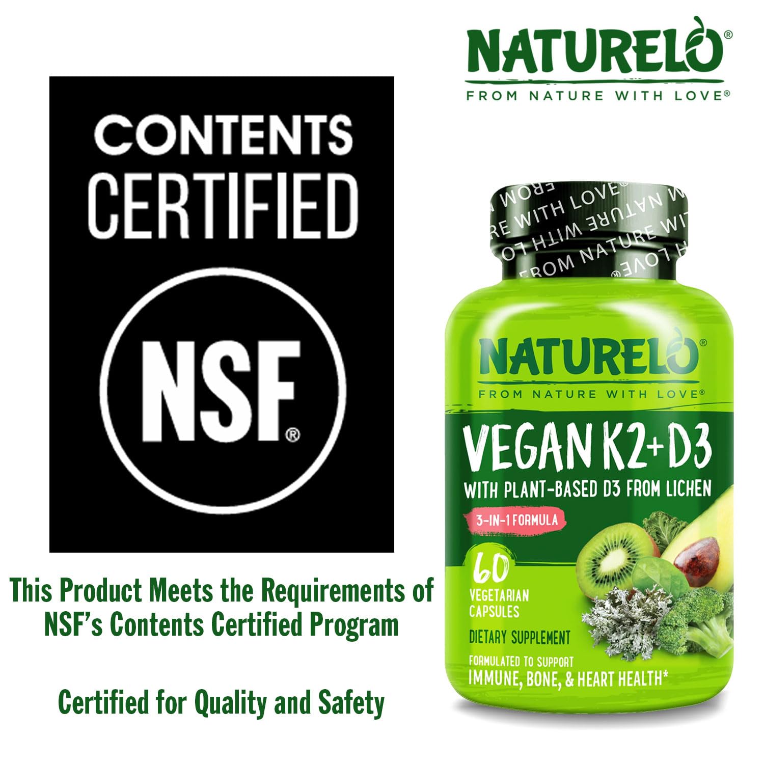 NATURELO bottle on table conveying pantry-ready storage benefit