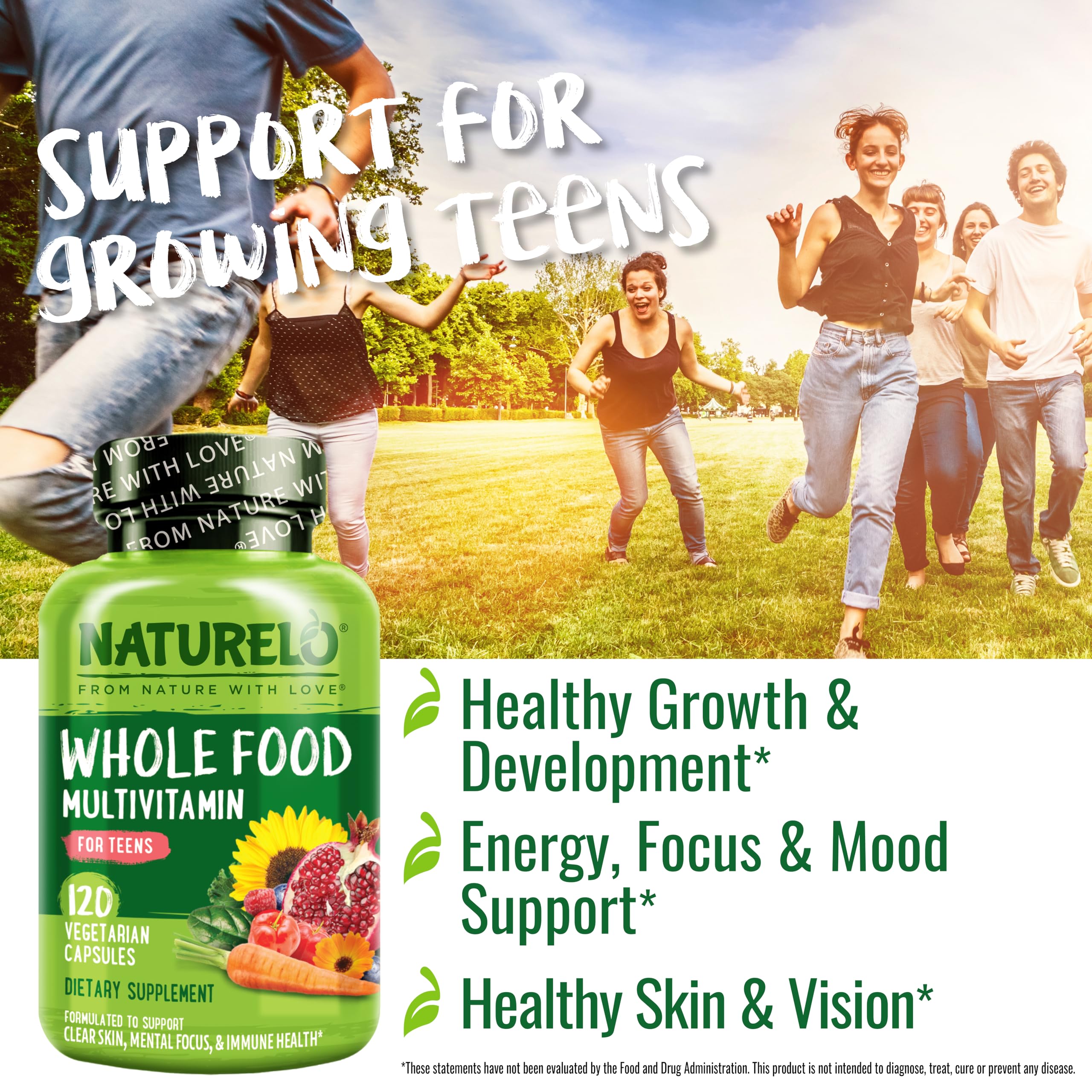 NATURELO organic fruits and vegetables used as whole-food nutrient sources