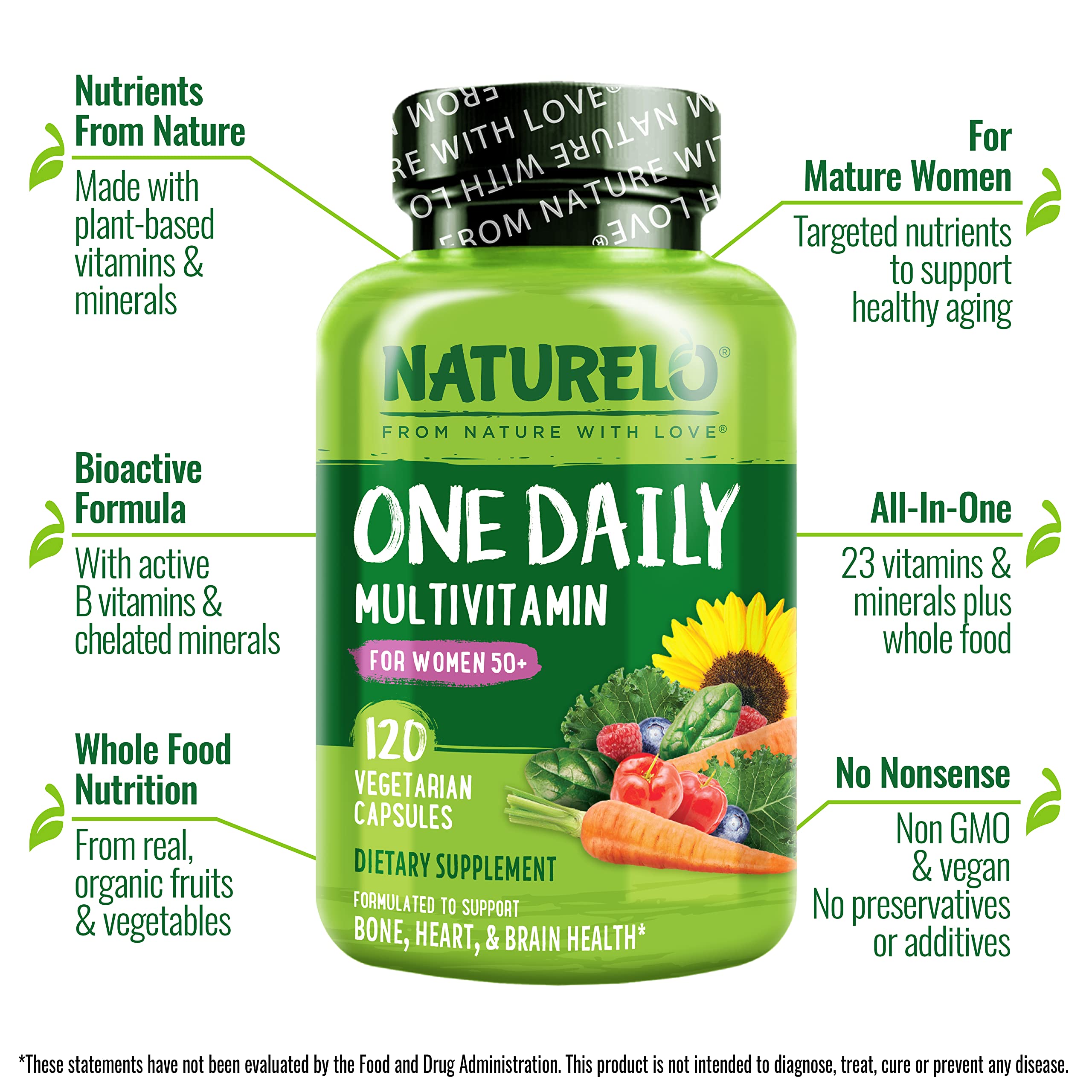 NATURELO ingredient sources lichen kelp and algae illustrating plant-sourced nutrients