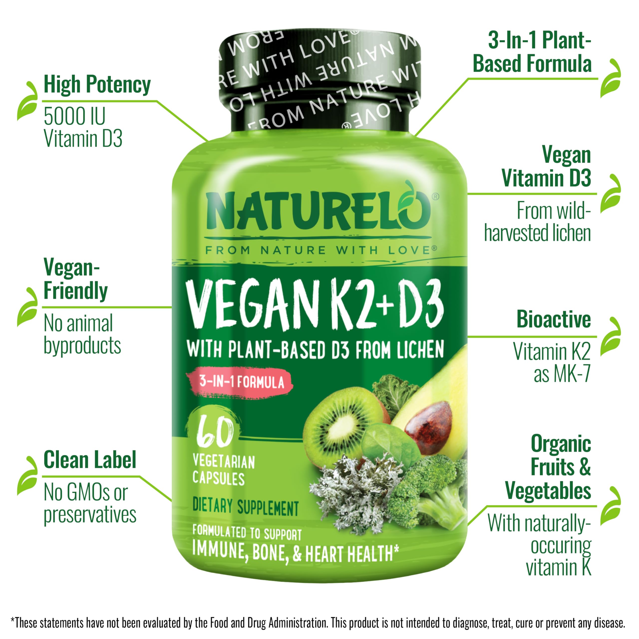 NATURELO label ingredients panel highlighting clean-label transparency benefit