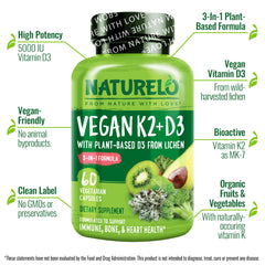 NATURELO label ingredients panel highlighting clean-label transparency benefit