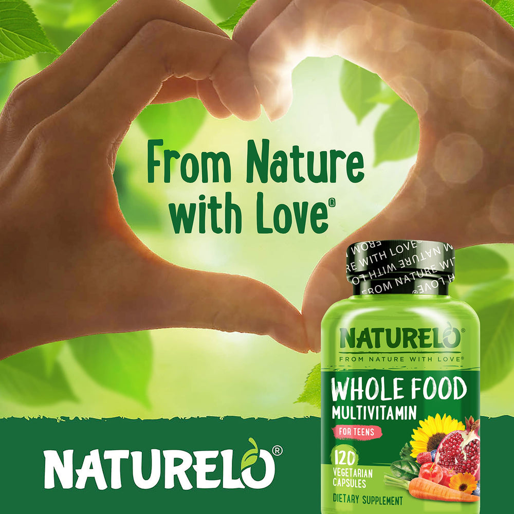 NATURELO teen taking a capsule to support daily nutrient gaps
