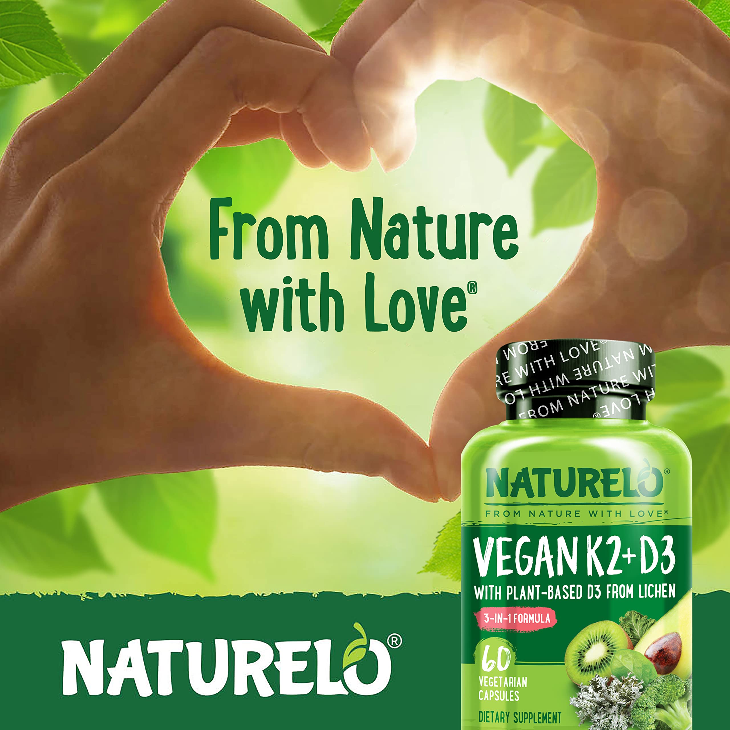 NATURELO capsules beside common objects for scale and daily-supply benefit