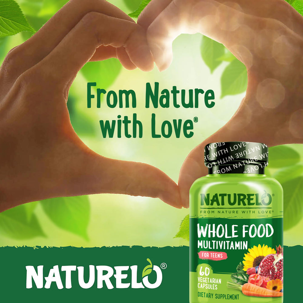 NATURELO capsule in hand illustrating teen-friendly portion and convenience