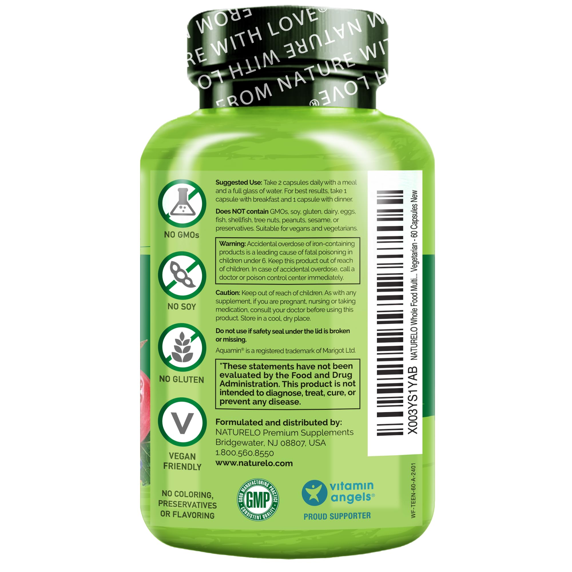 NATURELO multivitamin on picnic table with active teen lifestyle scene