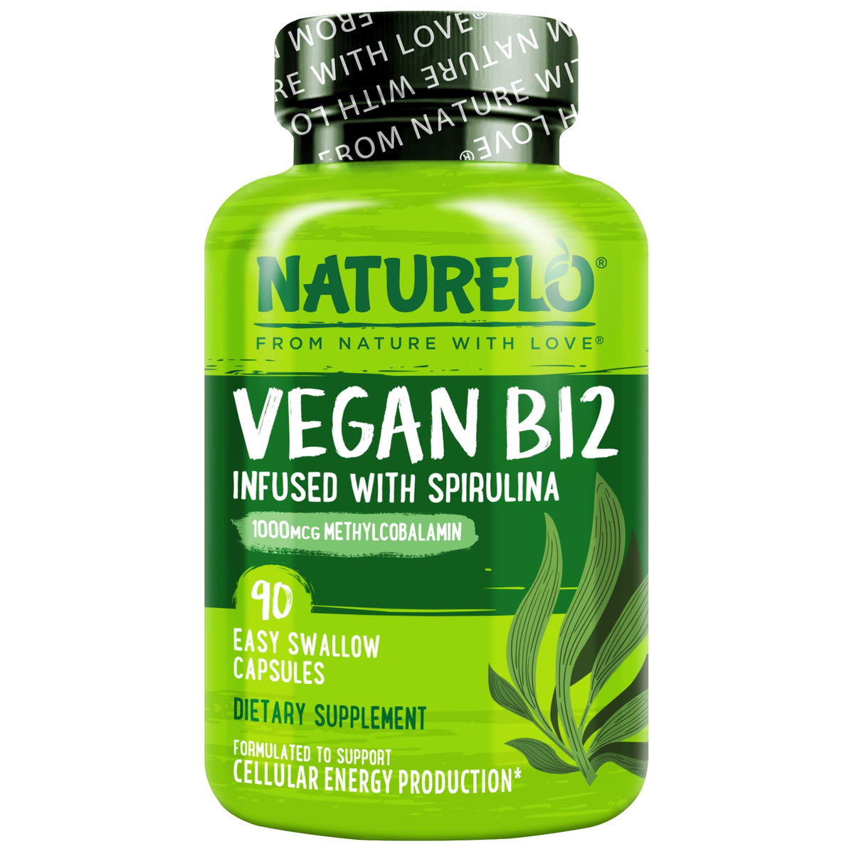 NATURELO front label showing product name and plant-based benefits