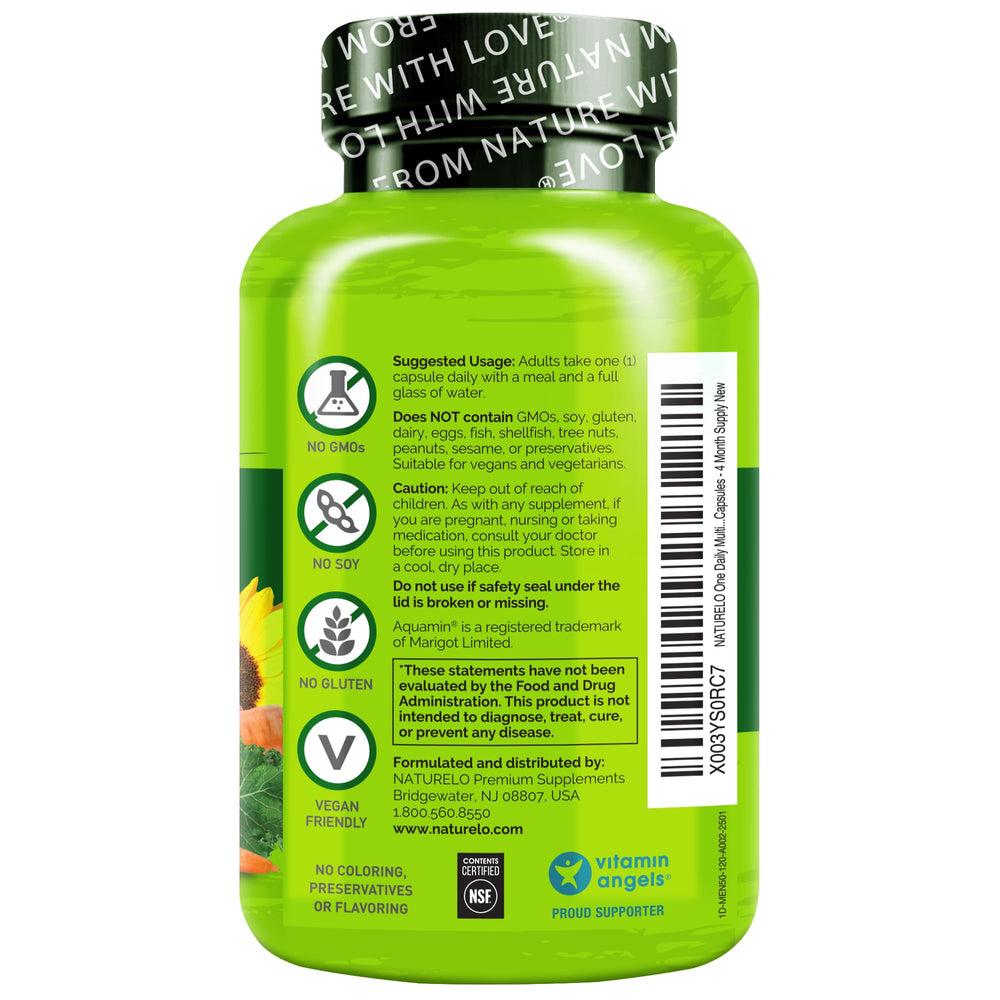 NATURELO vegan and gluten-free seals closeup indicating dietary suitability