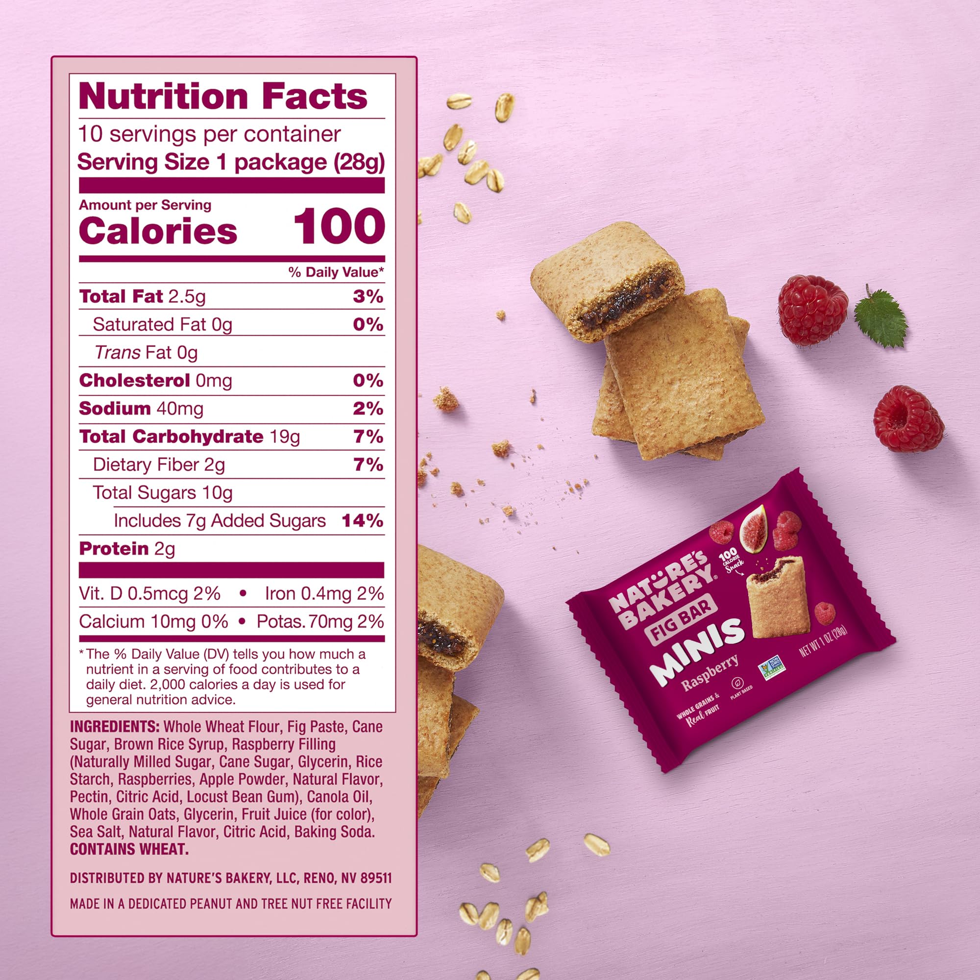 Nature's Bakery individually wrapped mini bar, easy-to-carry single serving
