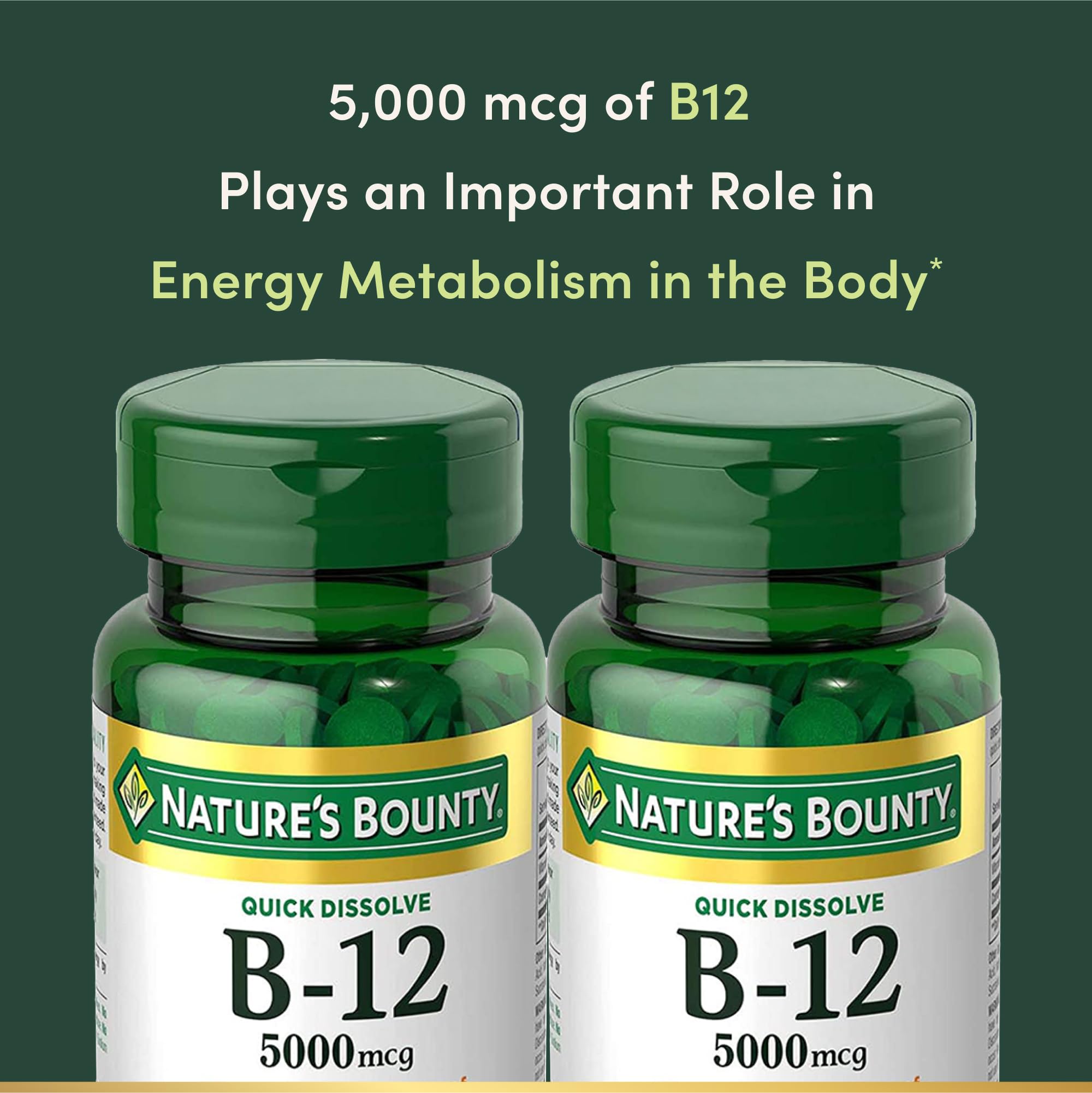 Nature's Bounty tablet dissolving under tongue for quick convenient benefit