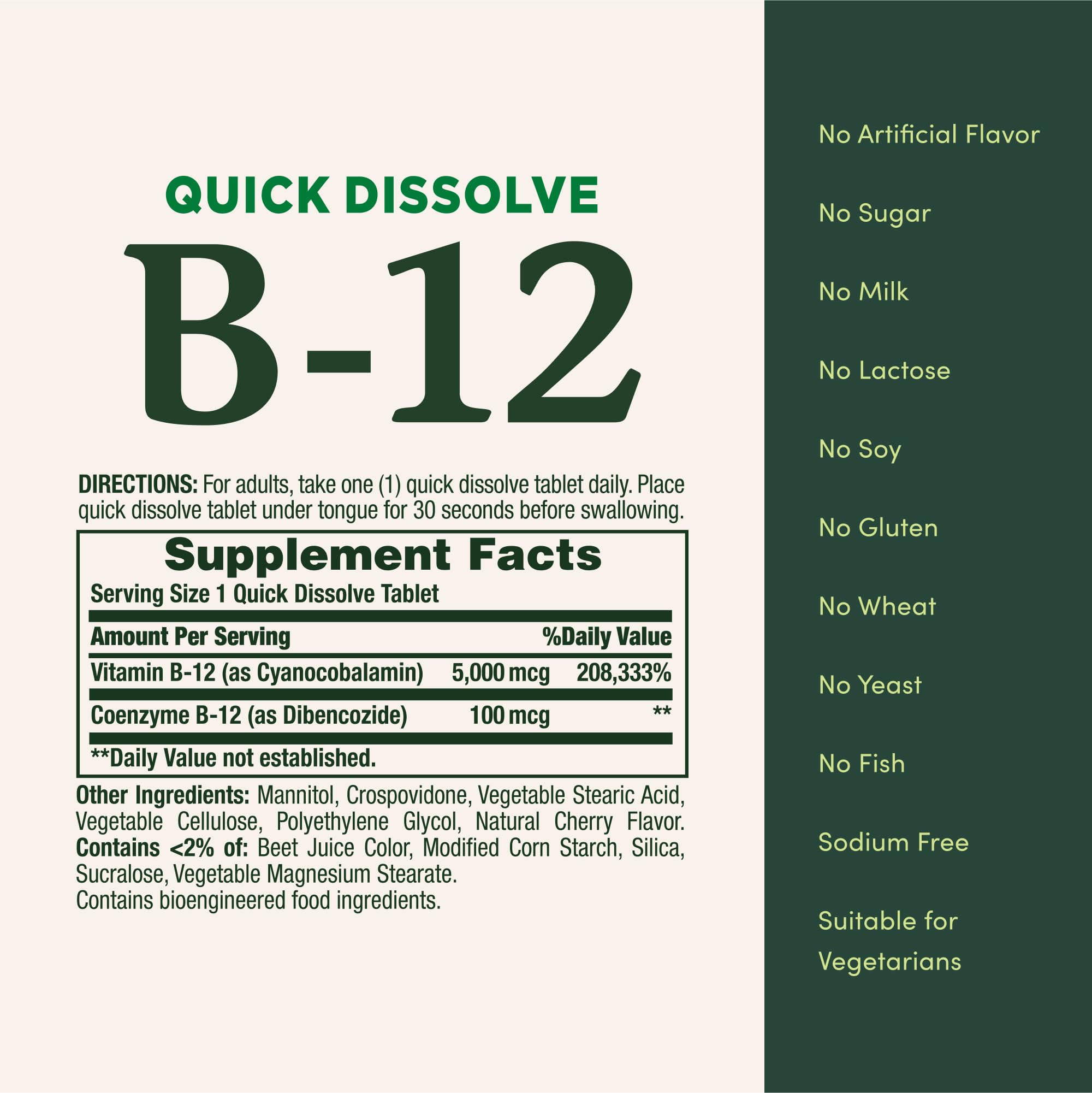 Nature's Bounty label showing vegetarian gluten-free claims for transparency benefit