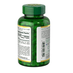 Nature's Bounty supplement facts label close-up showing 10,000 mcg biotin per softgel for transparency