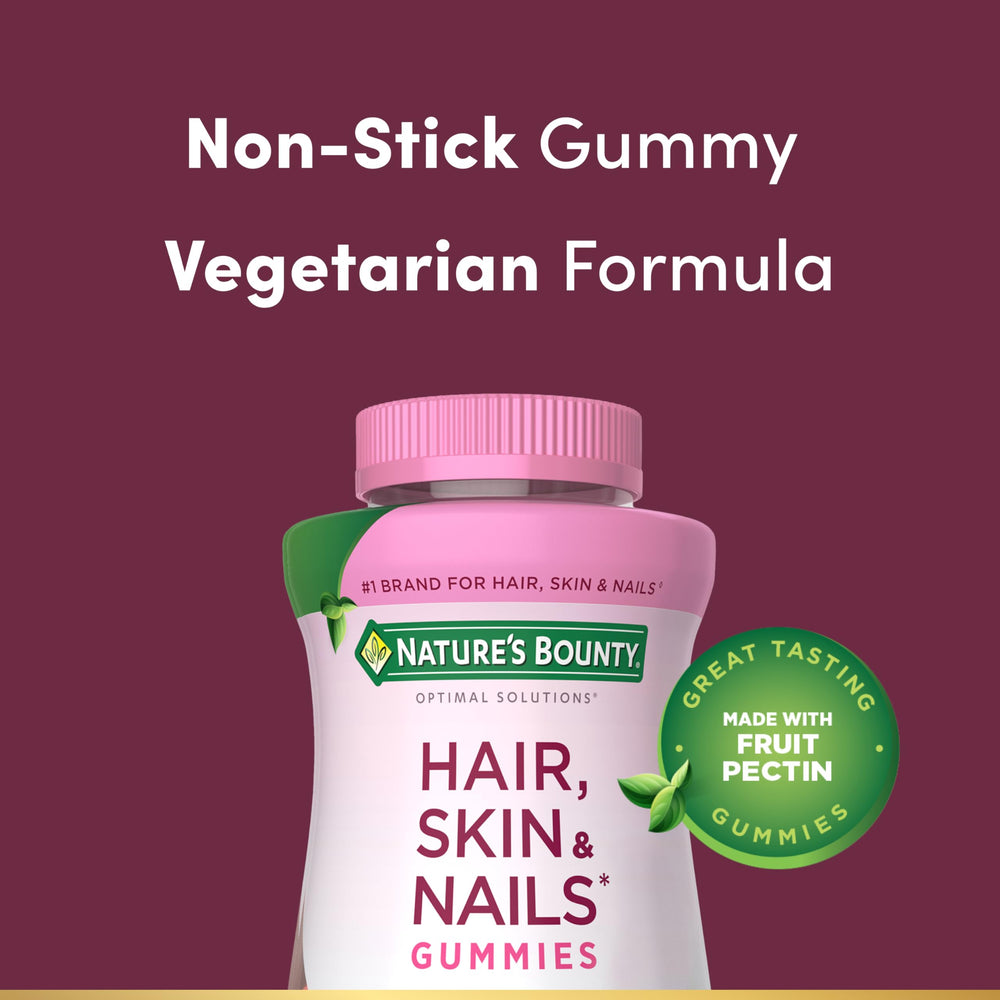 Nature's Bounty close-up of pectin gummy texture highlighting non-stick formula