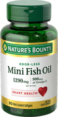 Nature's Bounty front packaging showing mini fish oil bottle for easy identification and trust
