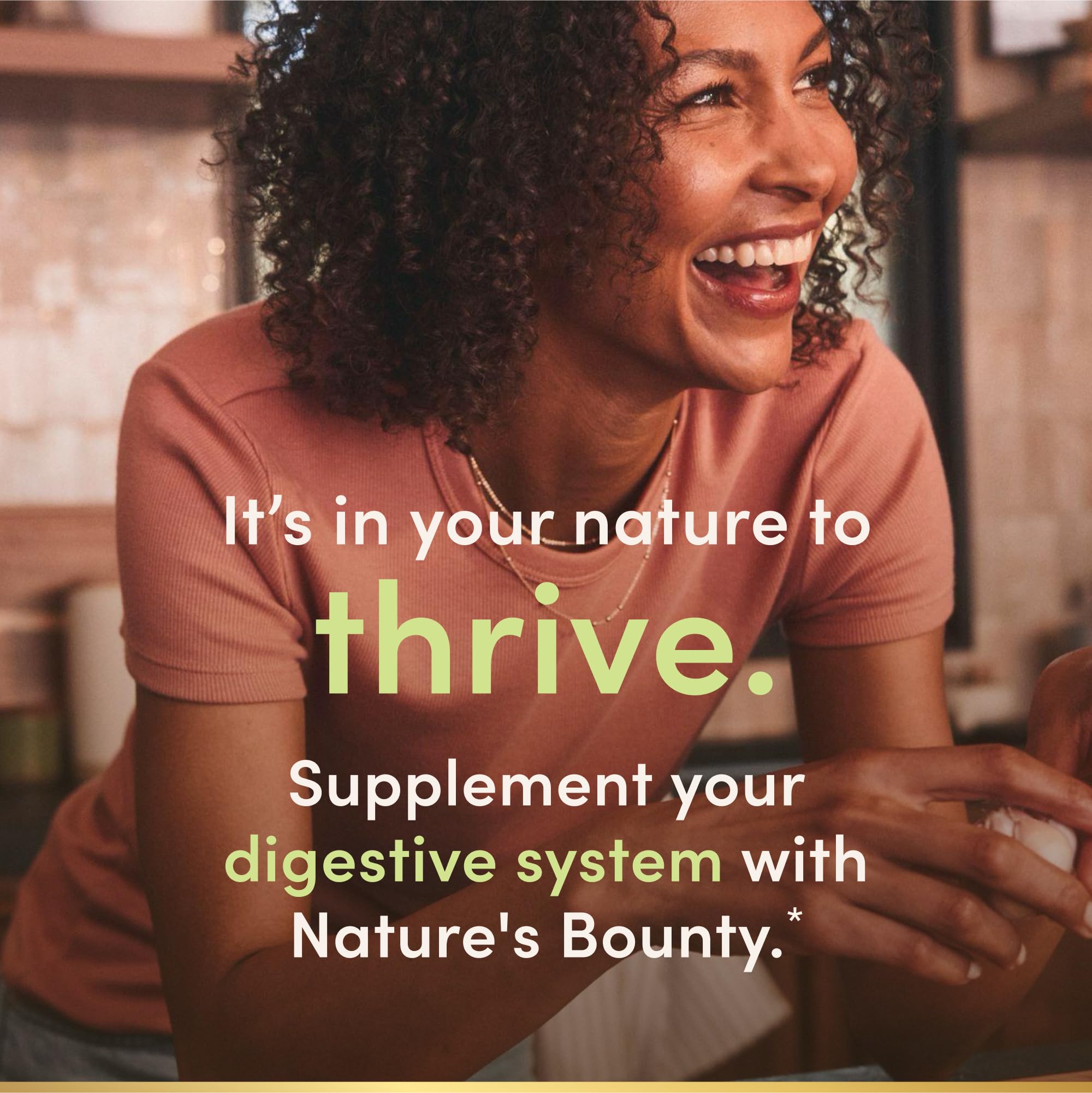 Nature's Bounty Probiotic GX open jar with capsules illustrating daily use