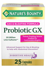 Nature's Bounty Probiotic GX front bottle view showing digestive support