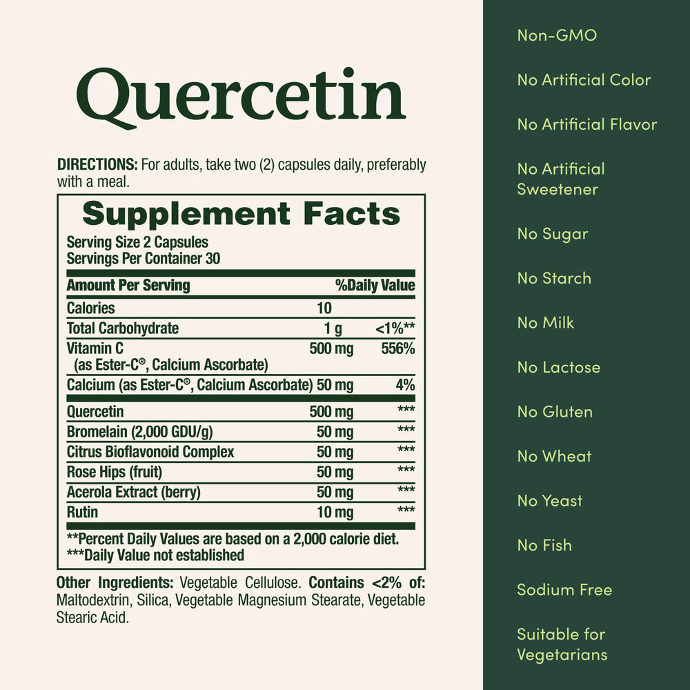 Nature's Bounty supplement facts label displaying ingredient details