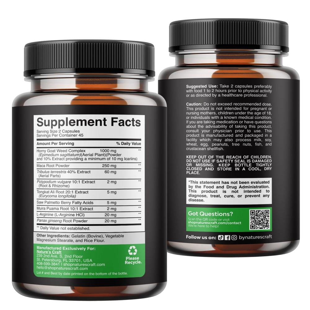 Natures Craft supplement beside water demonstrating easy daily use