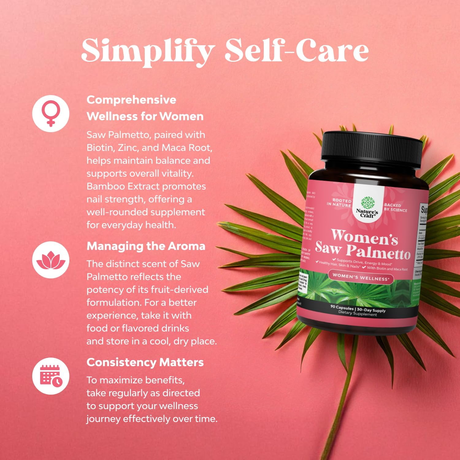 Natures Craft capsule close-up highlighting smooth texture and ease of swallowing