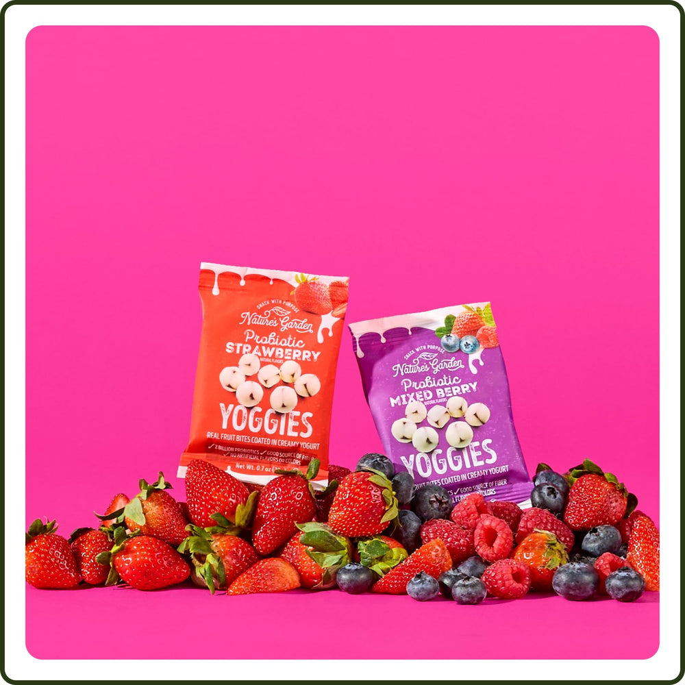 Nature's Garden pouches neatly packed inside a child's lunchbox