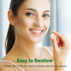 Nature's Live open bottle with softgels spilling showing easy daily dosing