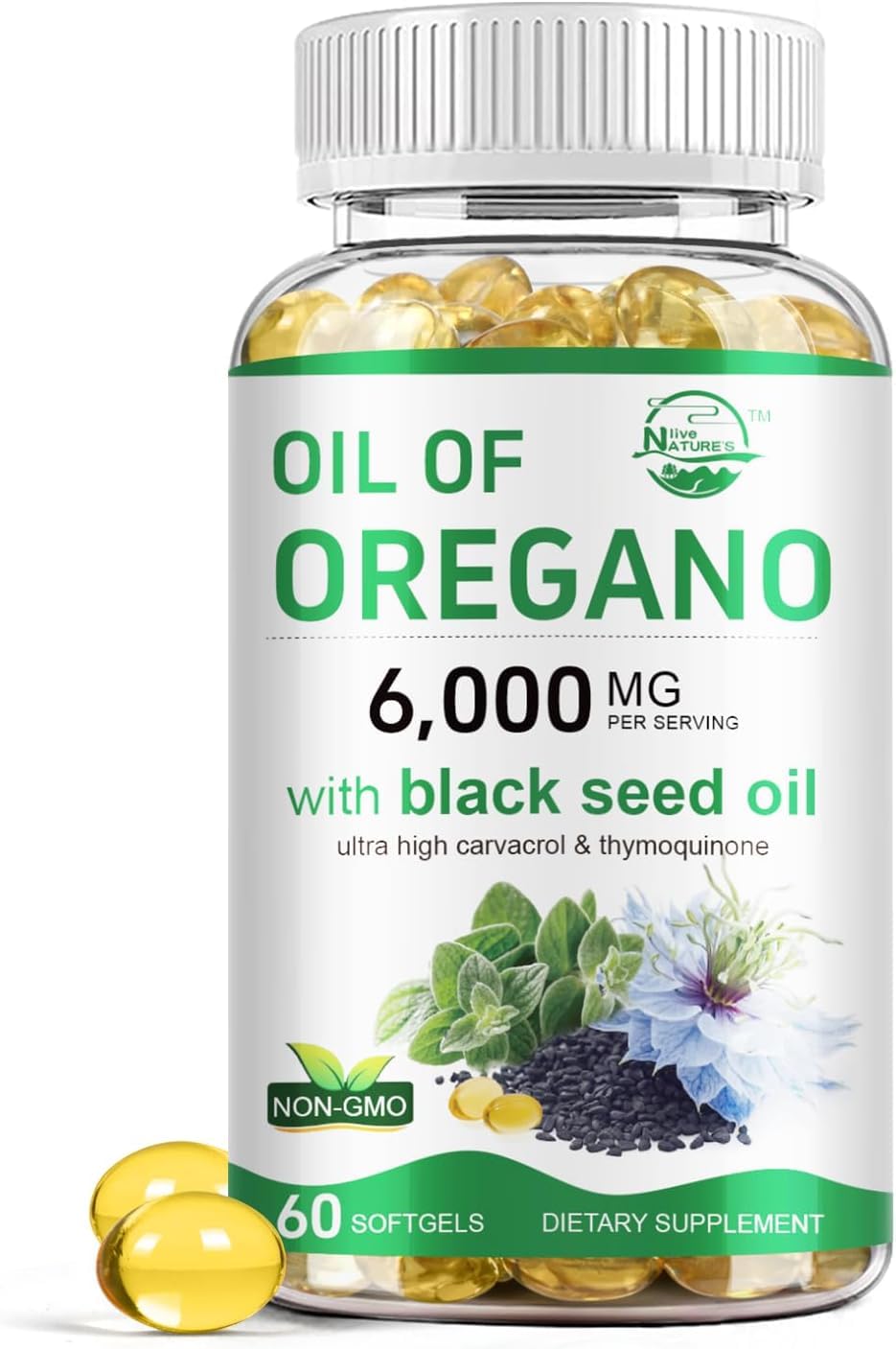 Nature's Live front packaging showing bottle and label benefits