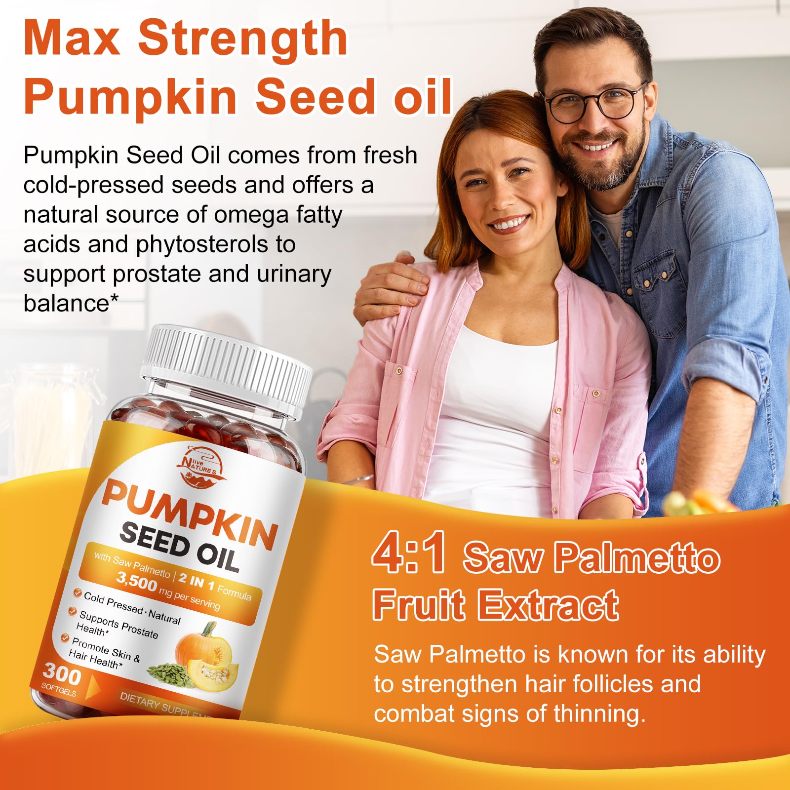 Nature's live pumpkin seeds and oil to show cold-pressed nutrient-rich source