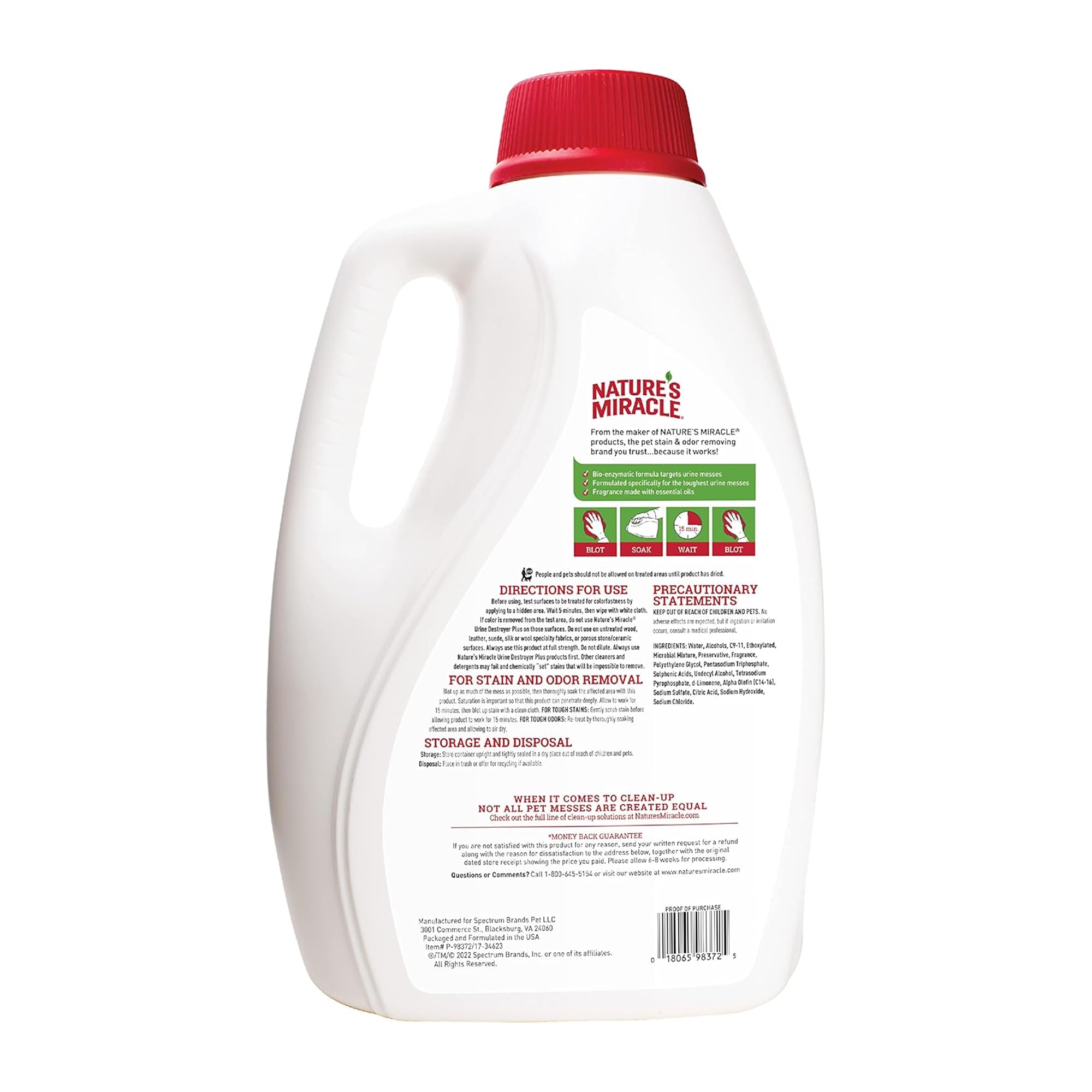 Nature's Miracle pour spout detail for easy refilling and less spill