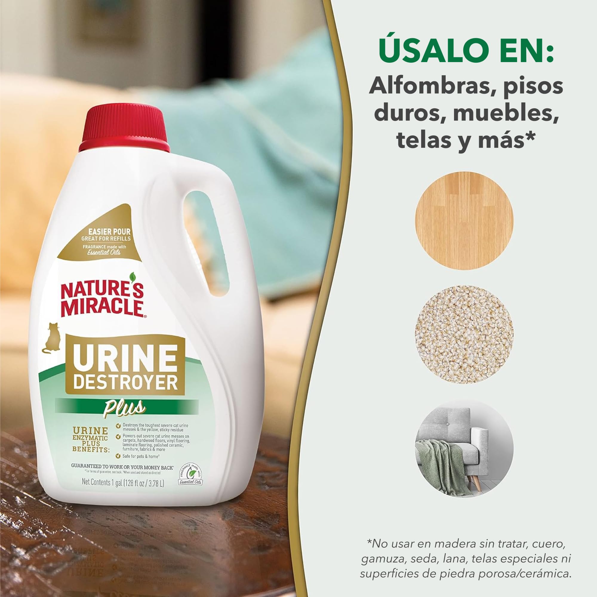 Nature's Miracle gallon next to spray bottle to show size and refill benefit