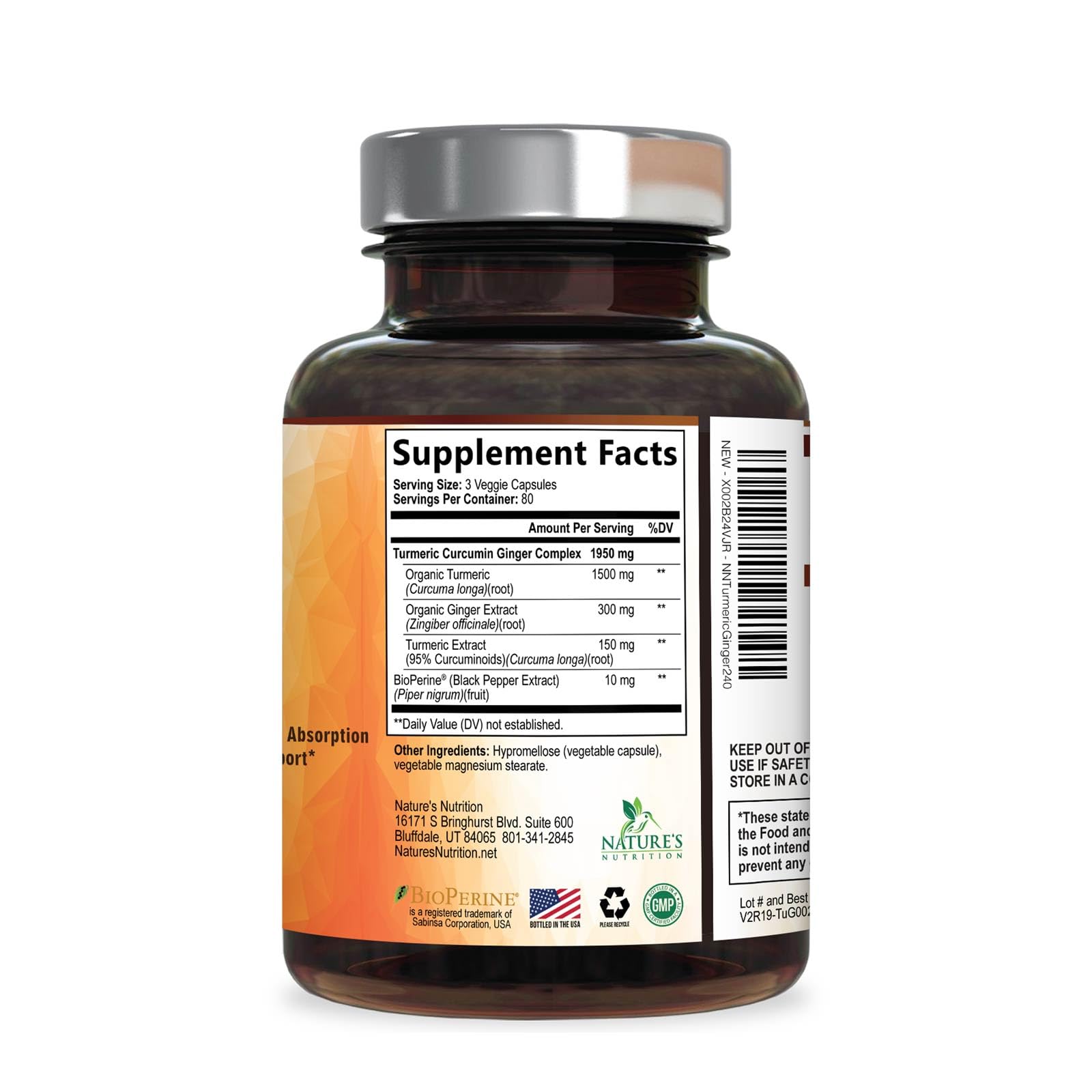Nature's Nutrition full 240-count bottle demonstrating long-lasting supply