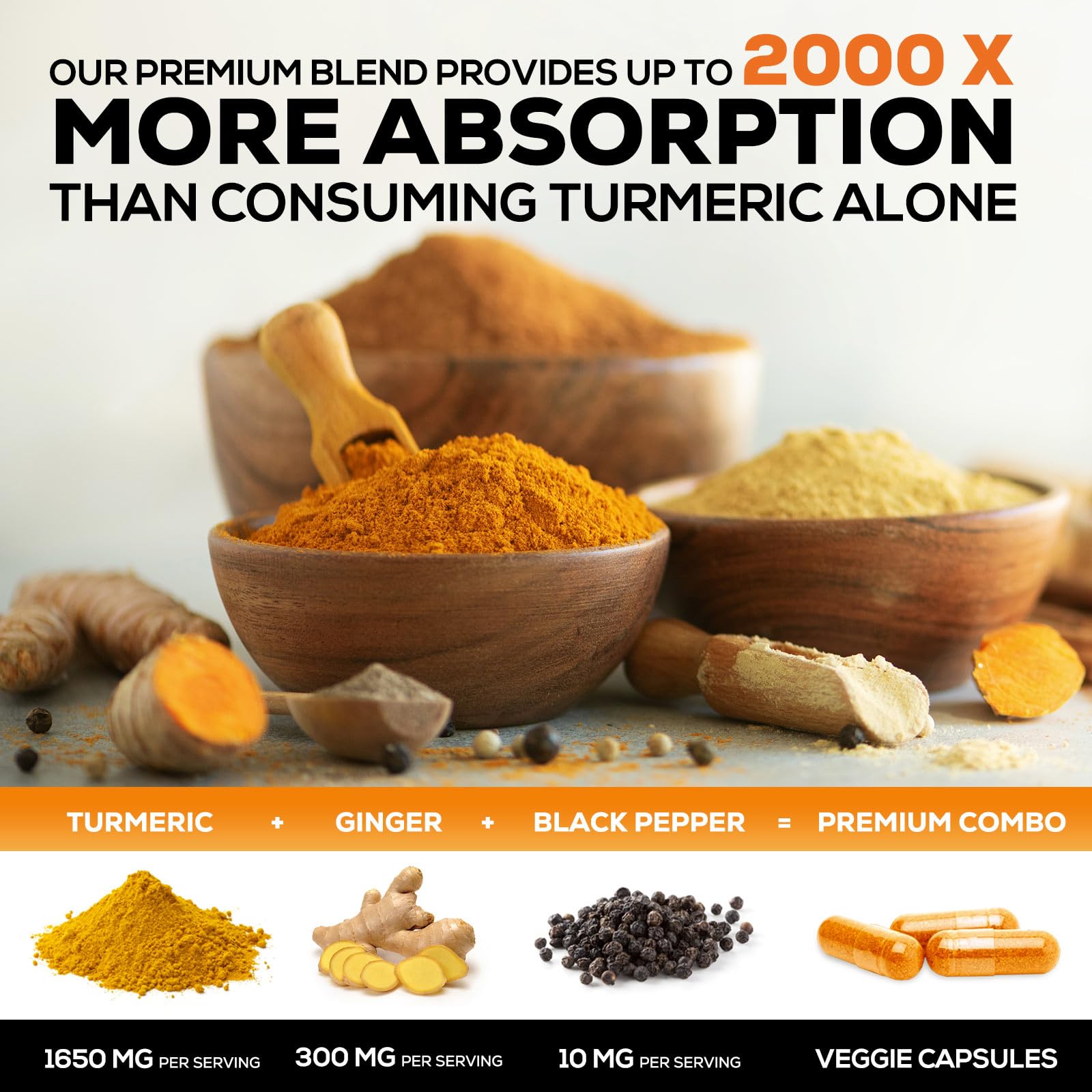 Nature's Nutrition graphic showing BioPerine black pepper to boost absorption