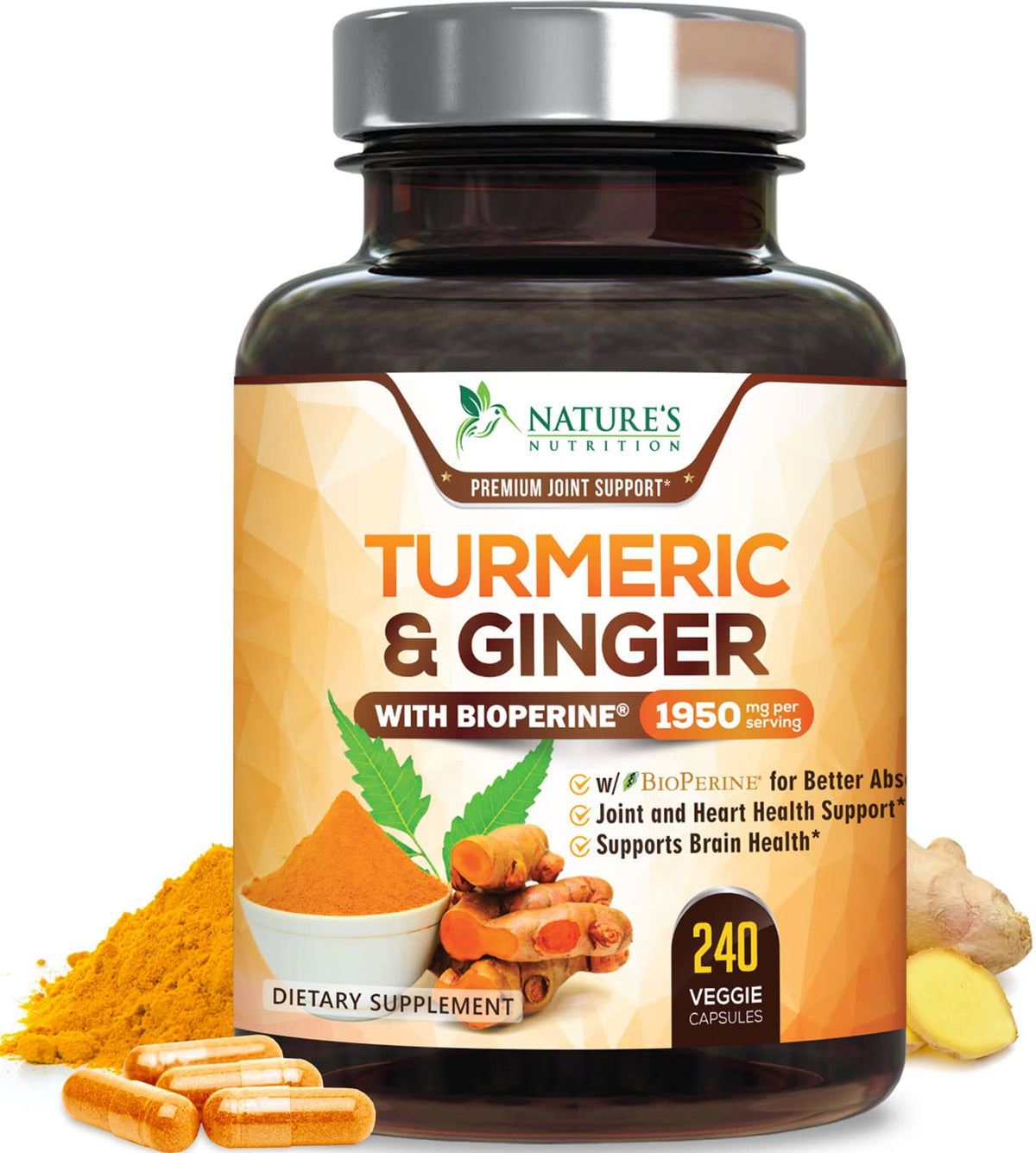 Nature's Nutrition front bottle view showing product and clear label benefit