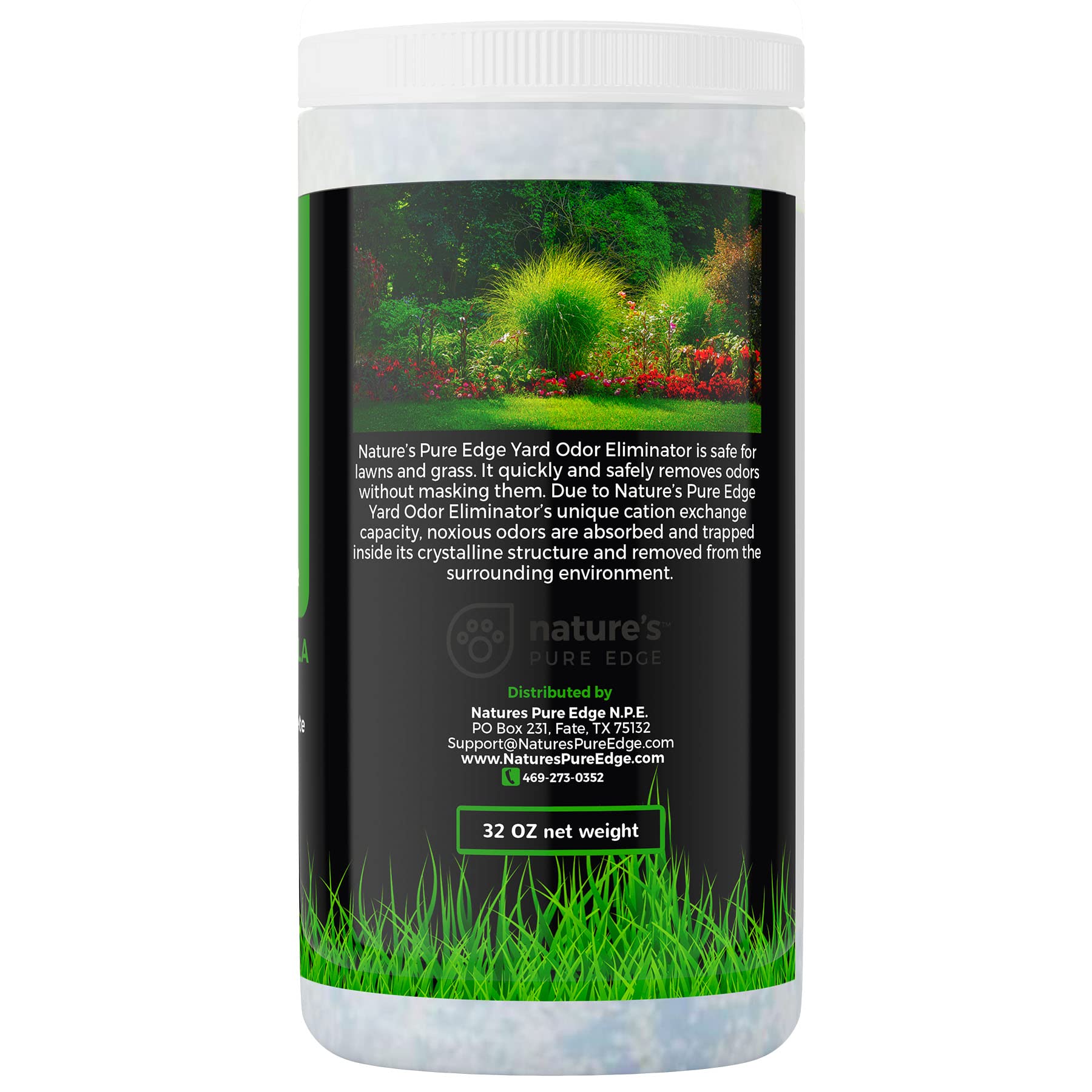 Nature's Pure Edge being applied on lawn to remove pet smells