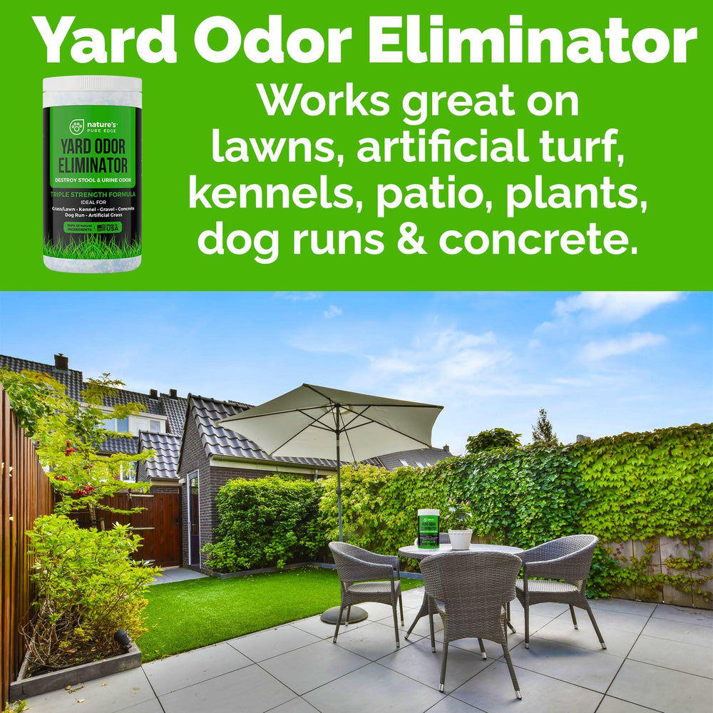 Nature's Pure Edge used in backyard with dog for cleaner outdoor space