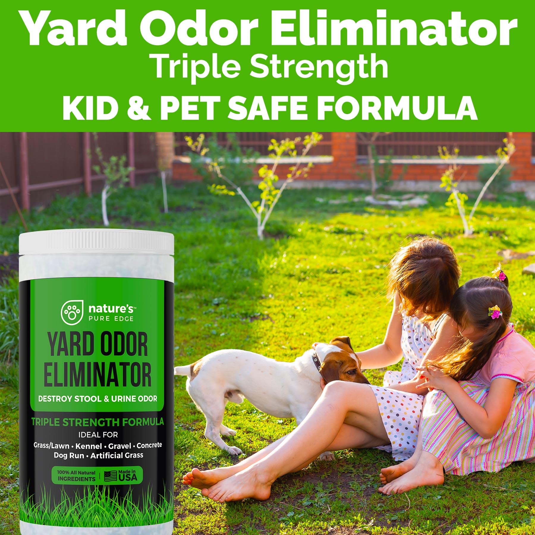 Nature's Pure Edge on artificial turf restoring fresh outdoor smell