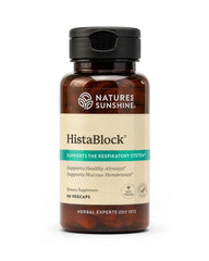 Nature's Sunshine front bottle showing HistaBlock label and clear benefit