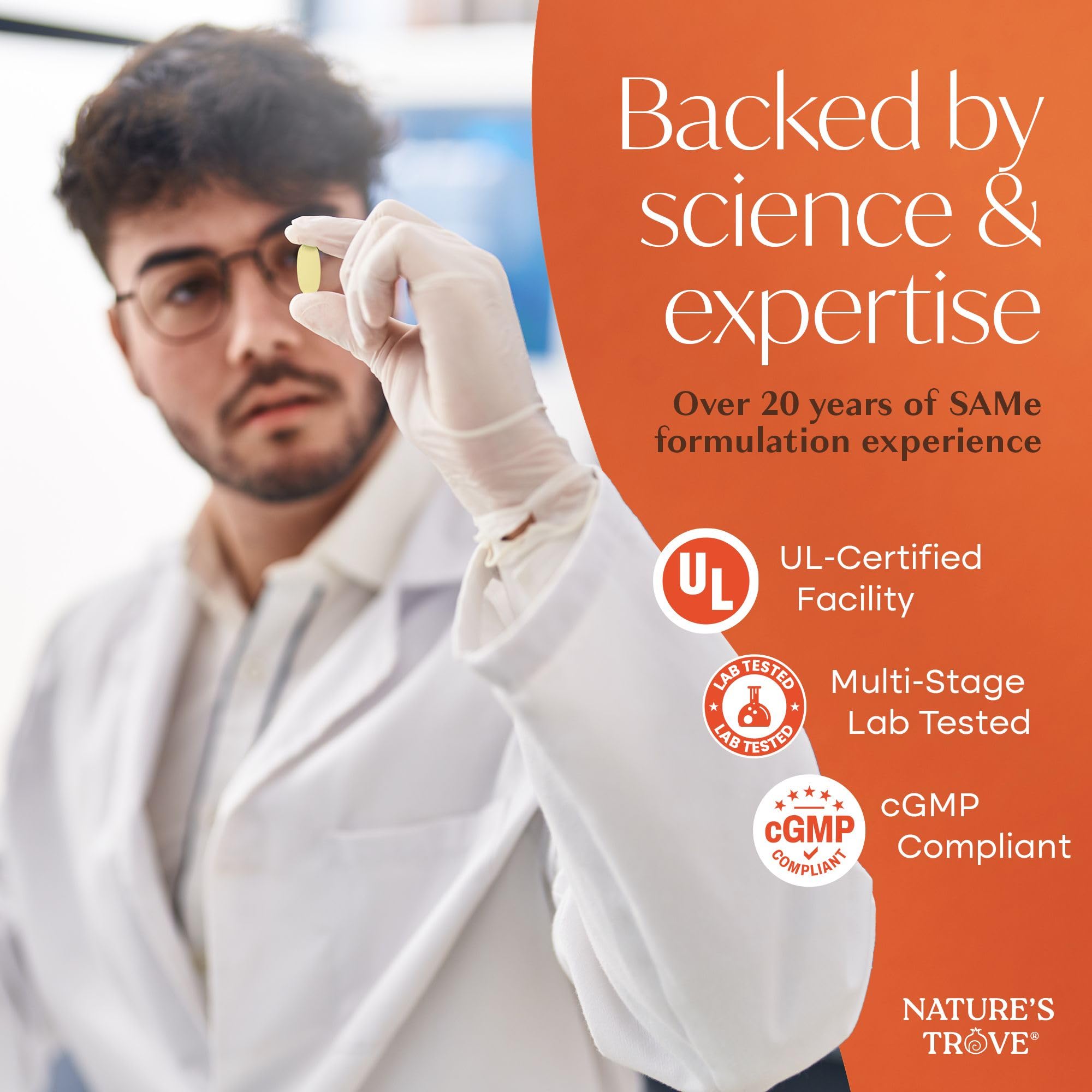 Nature's Trove label close-up with kosher and Non-GMO Project Verified seals for trust