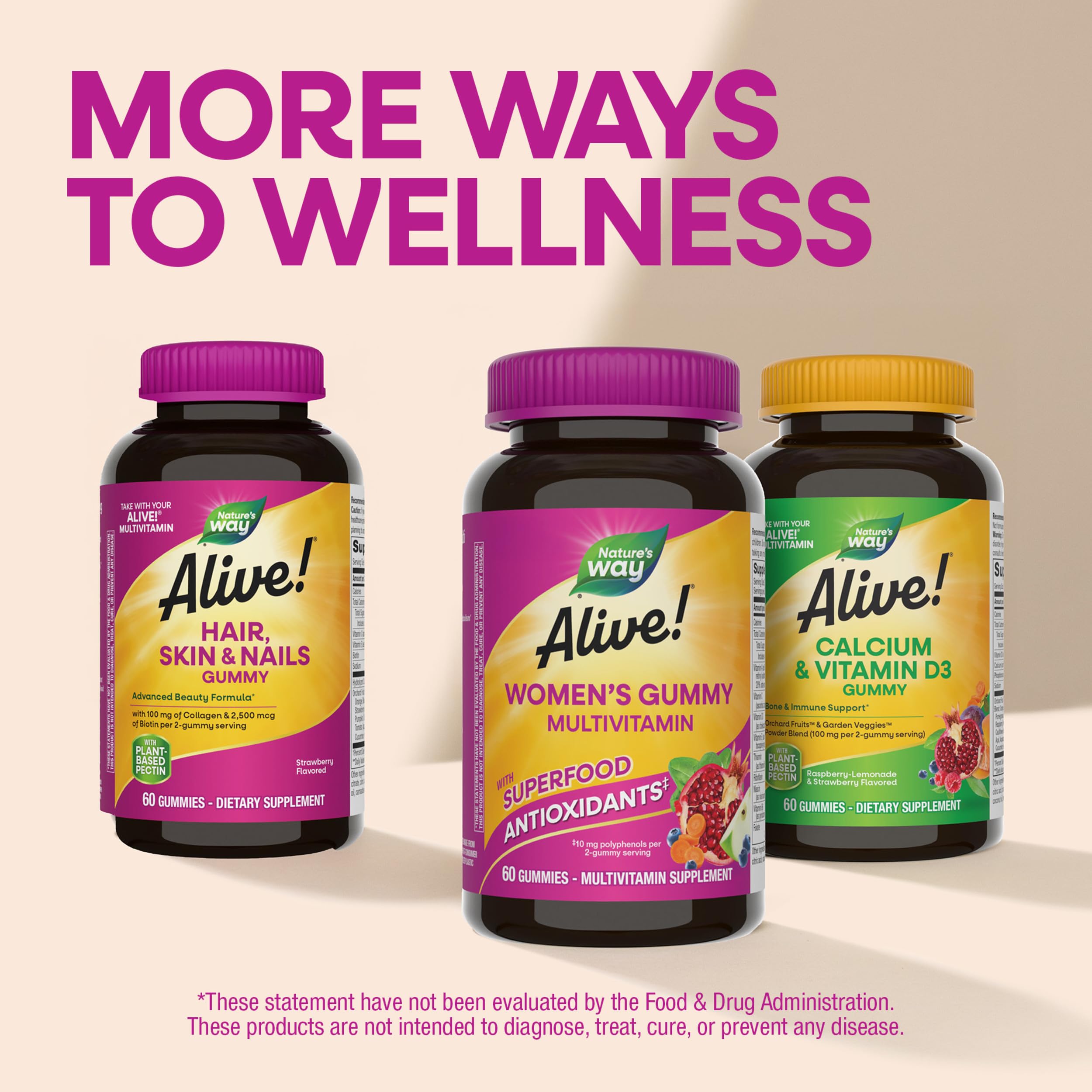 Nature's Way gummy held in hand to show size and portability benefit