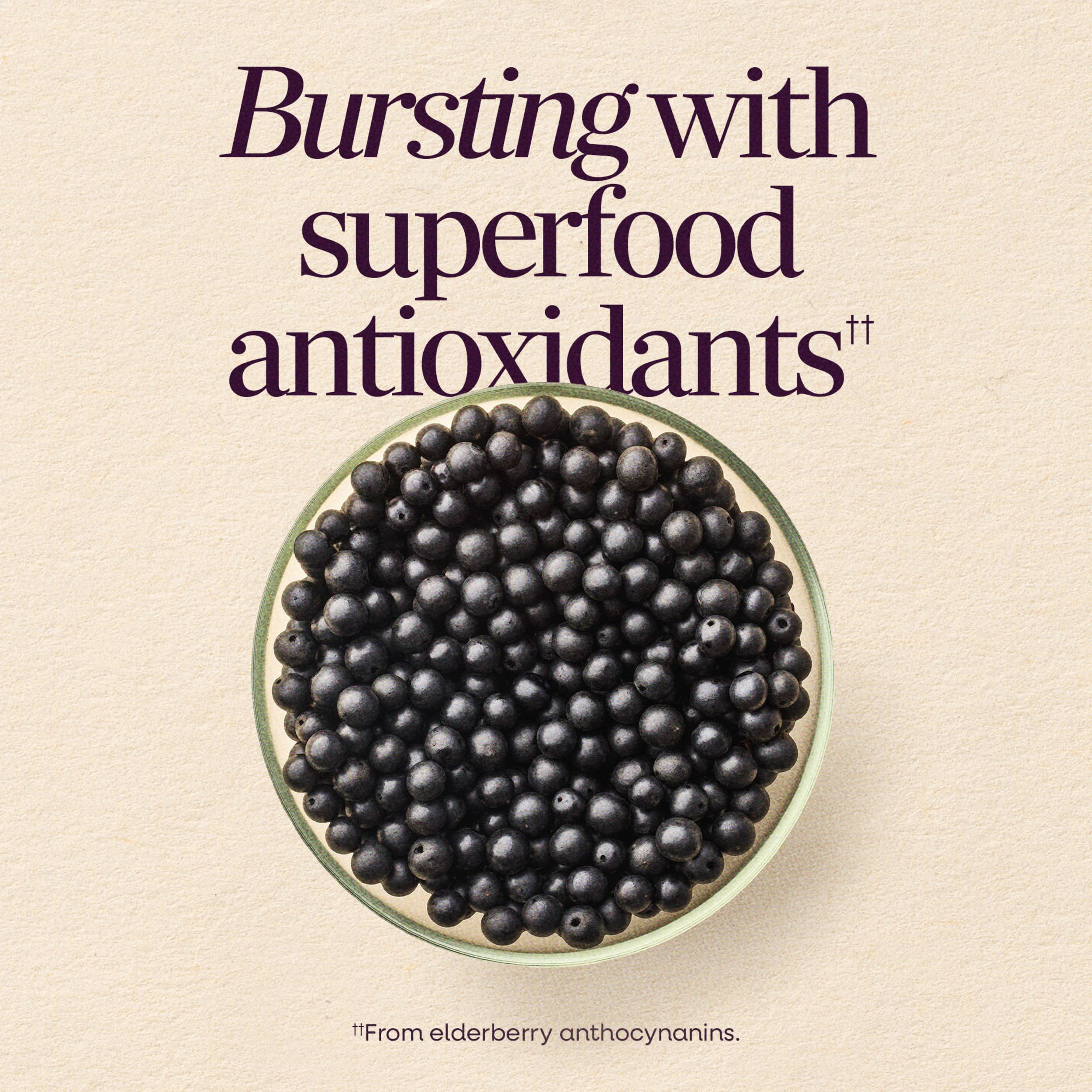 Nature's Way ingredient label detail, shows vitamins C D3 zinc for immune support